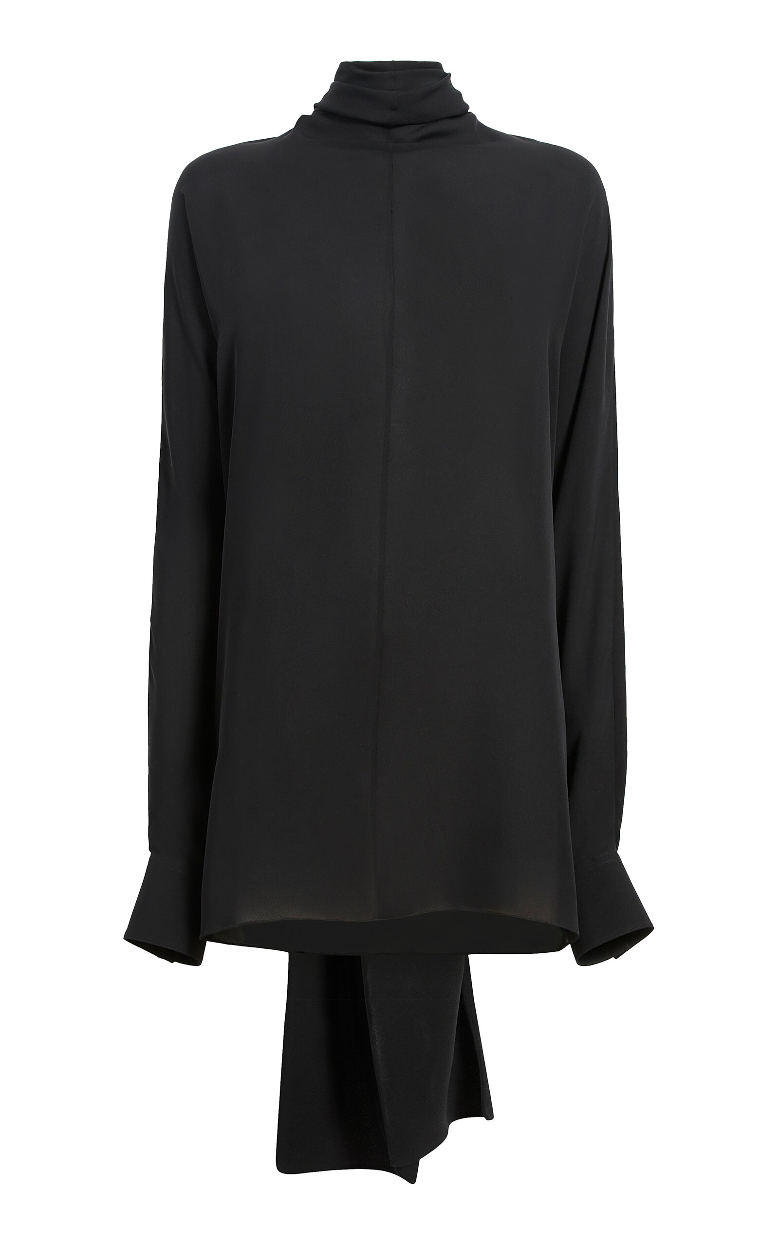 Khaite Bex Turtleneck Georgette Blouse - Black
