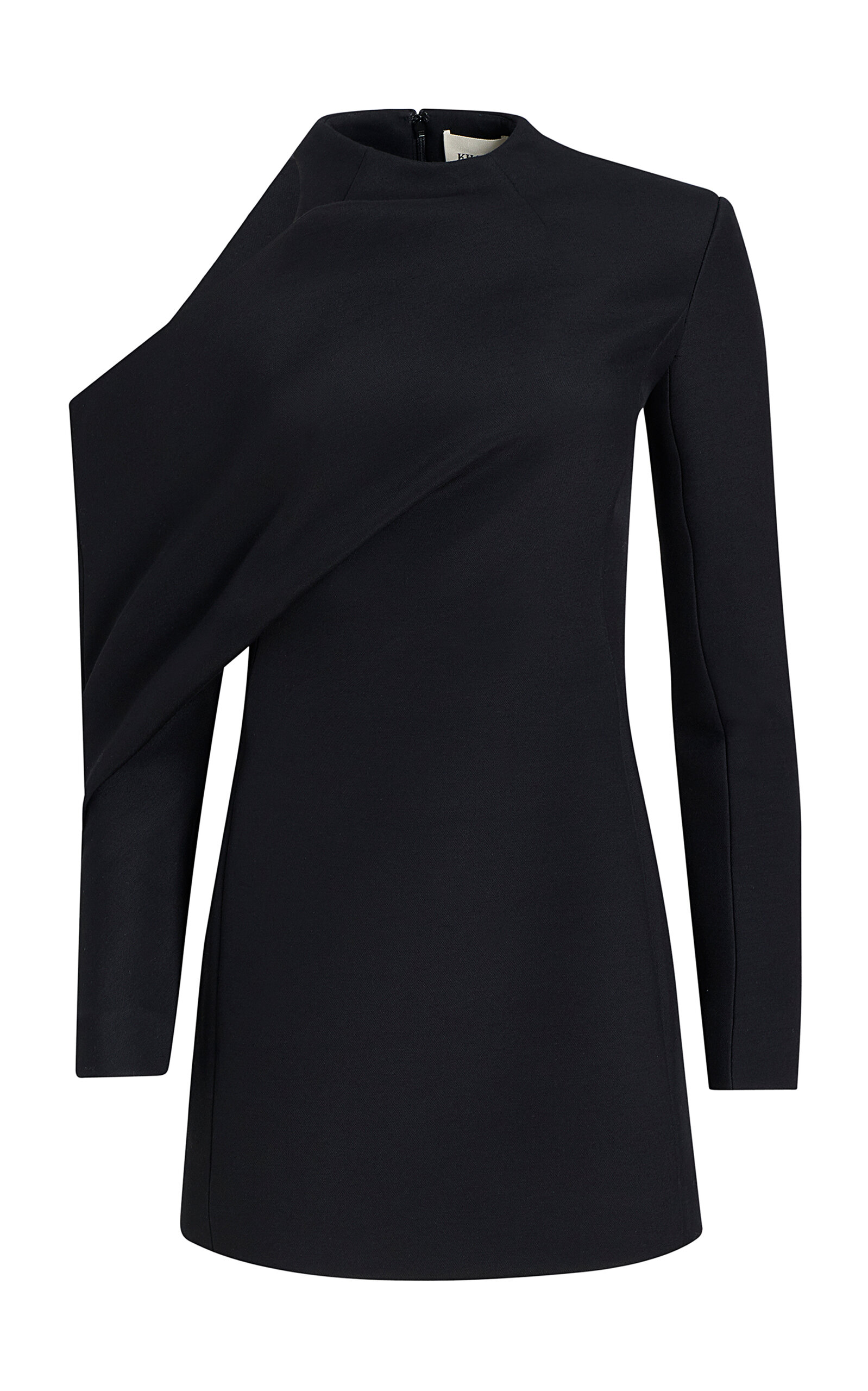 Khaite Tristan Long Asymmetric Crepe Top - Black