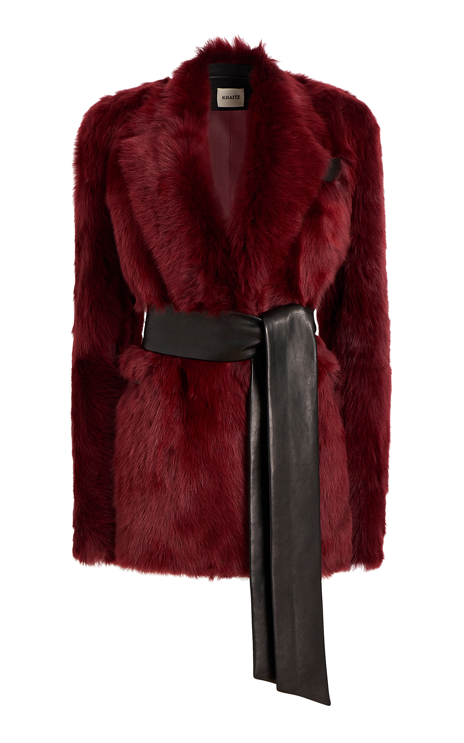 Khaite Willow Shearling Coat - Burgundy