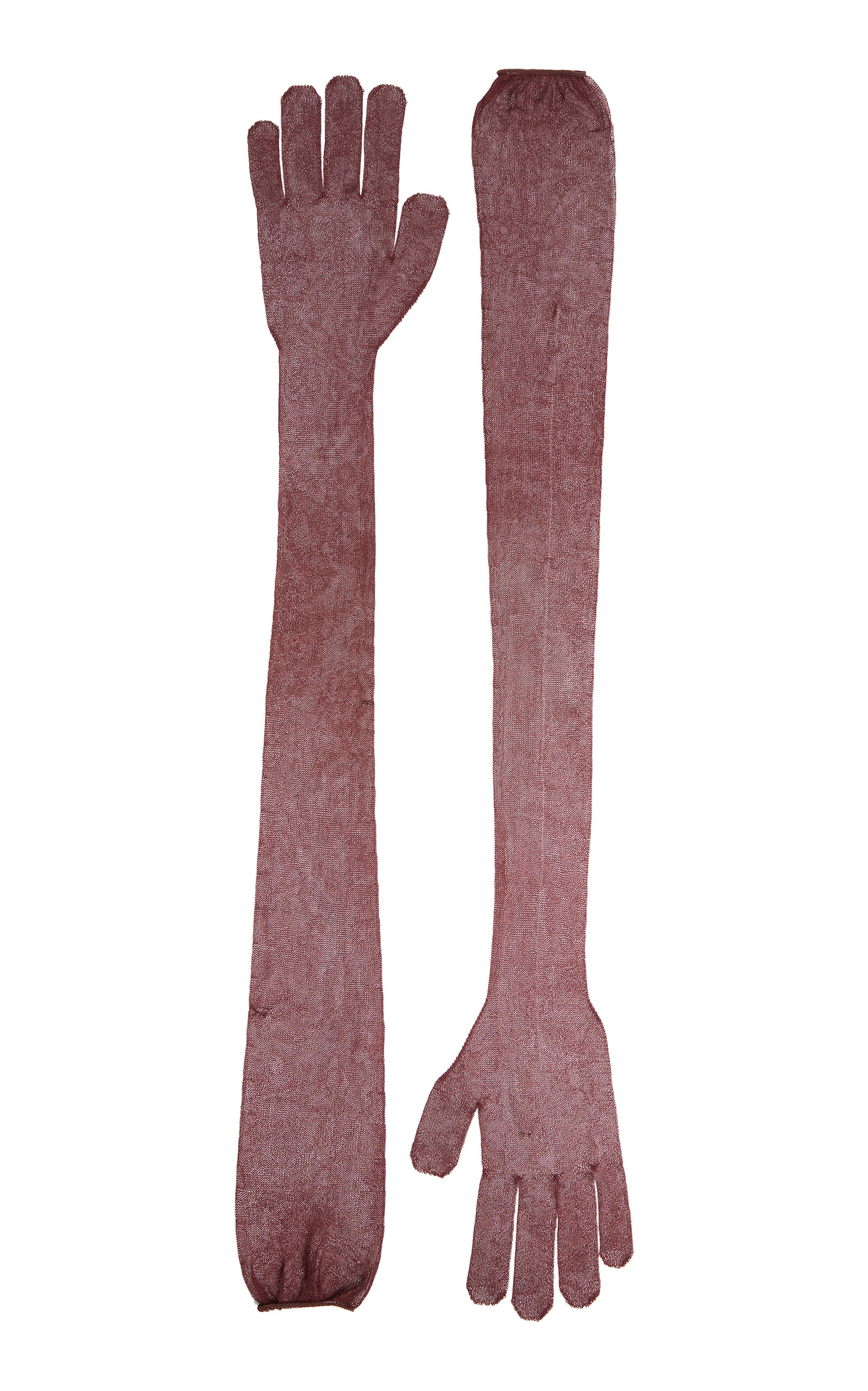 Khaite Rouen Sheer Wool Gloves - Red - OS