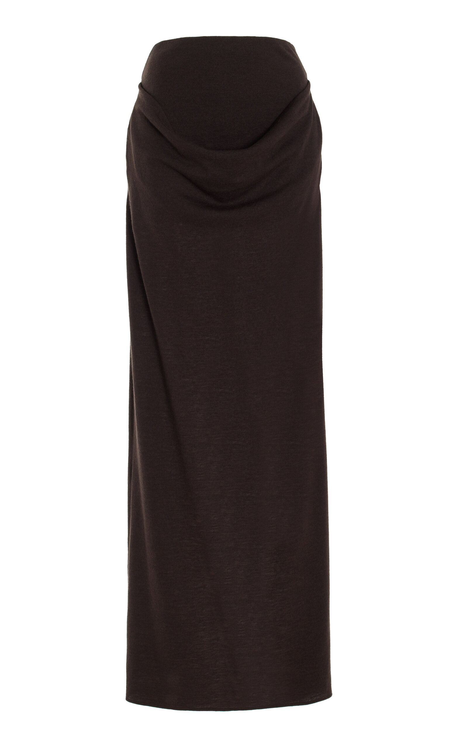 Burc Akyol Draped Wool Jersey Maxi Skirt - Brown