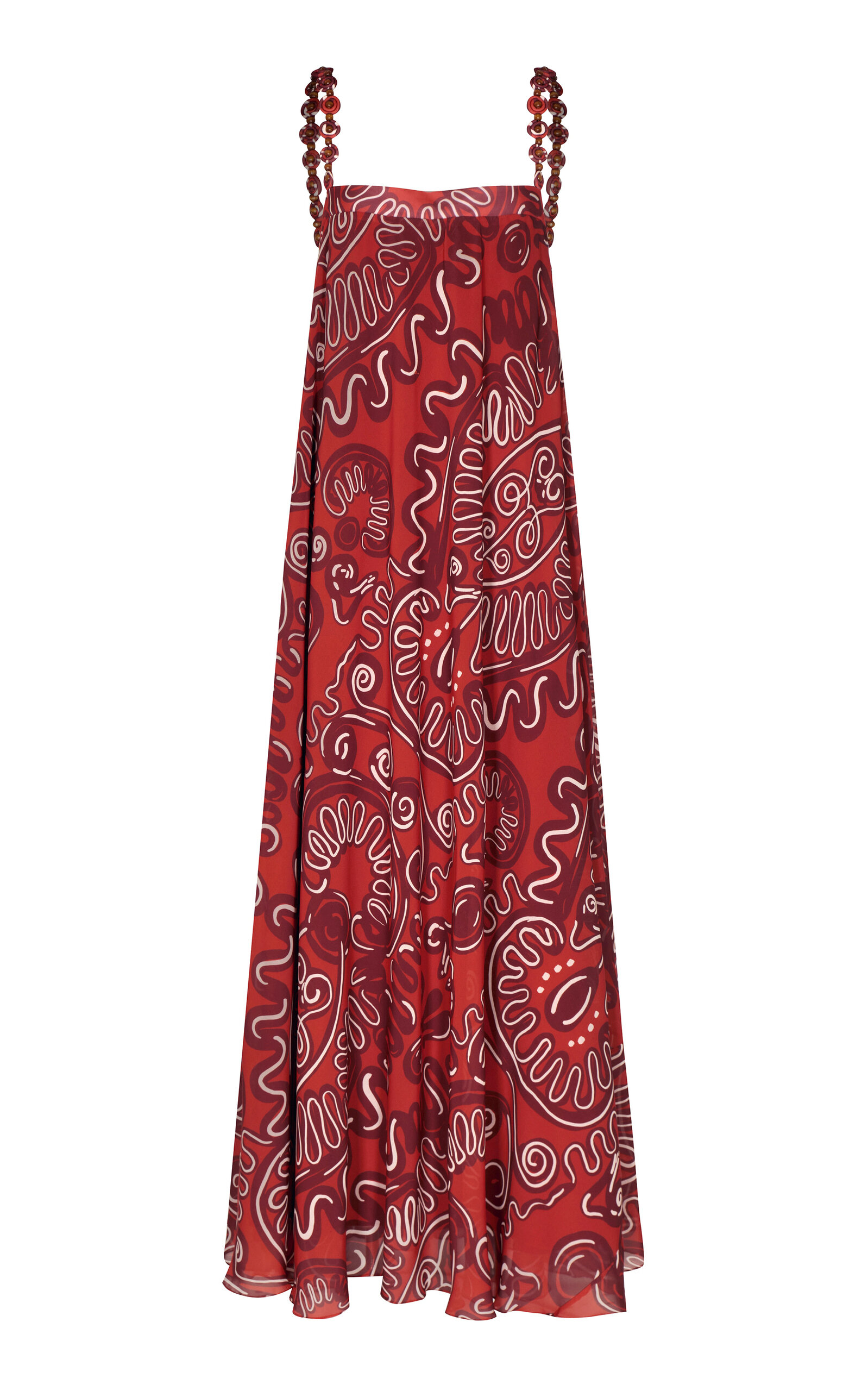 Andres Otalora Delatada Printed Chiffon Tent Maxi Dress