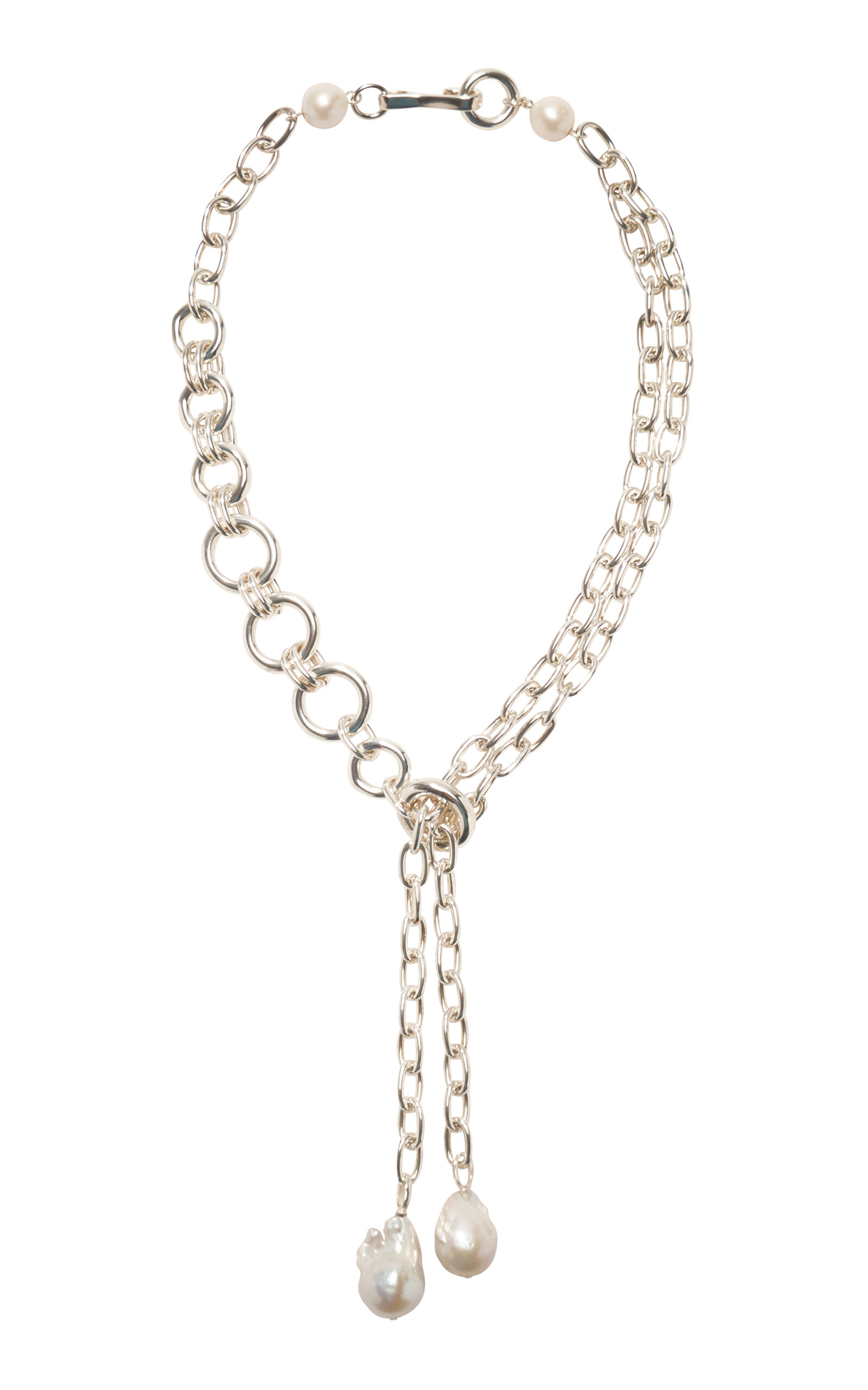 Lizzie Fortunato Edith Lariat Necklace - Silver - OS - Moda Operandi
