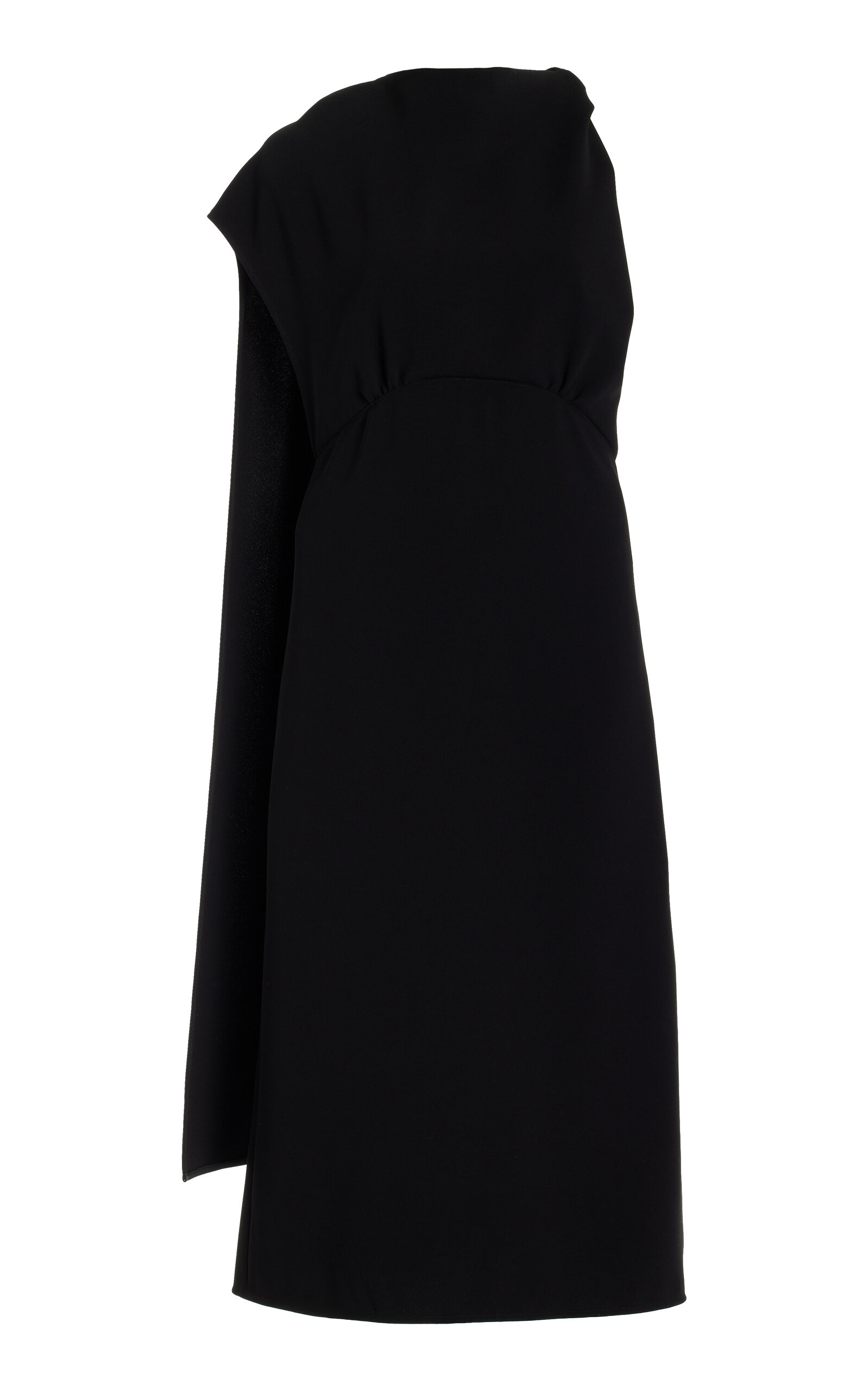 Proenza Schouler Maude Asymmetric Crepe Midi Dress In Black