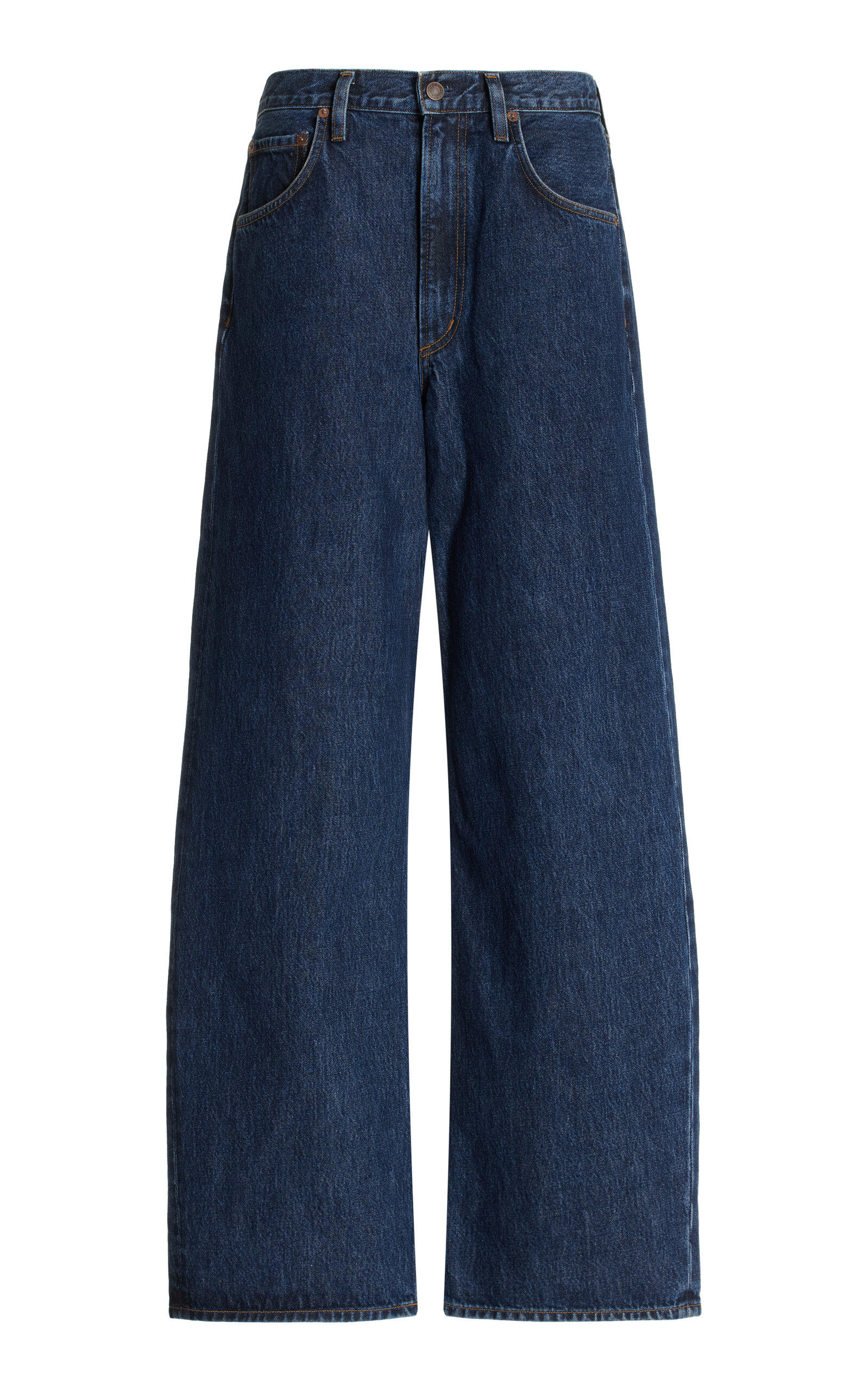 Agolde Wide-leg Indigo Denim Jeans With High Waist In Blue