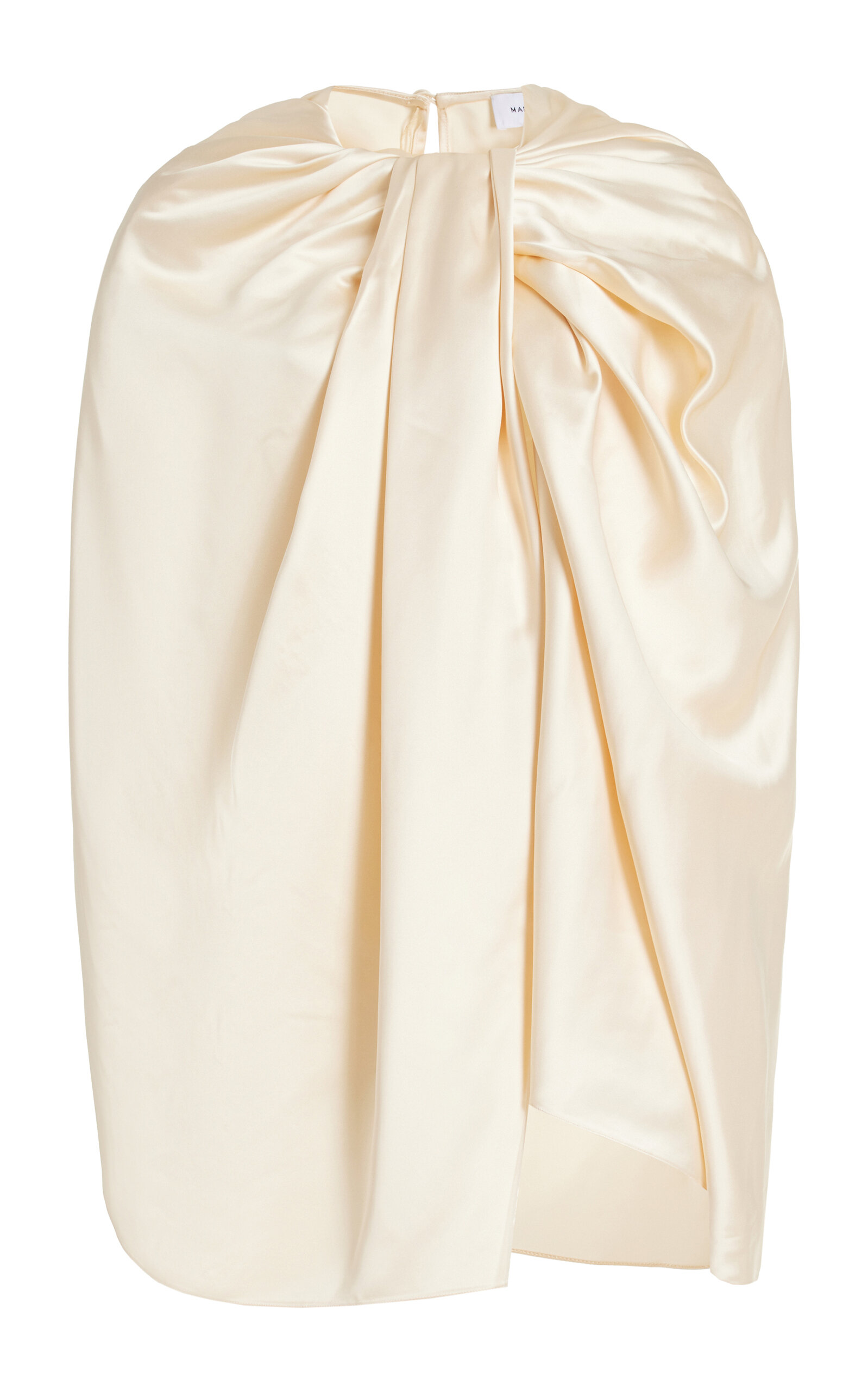 Shop Marina Moscone Twisted Satin Capelet In Ivory