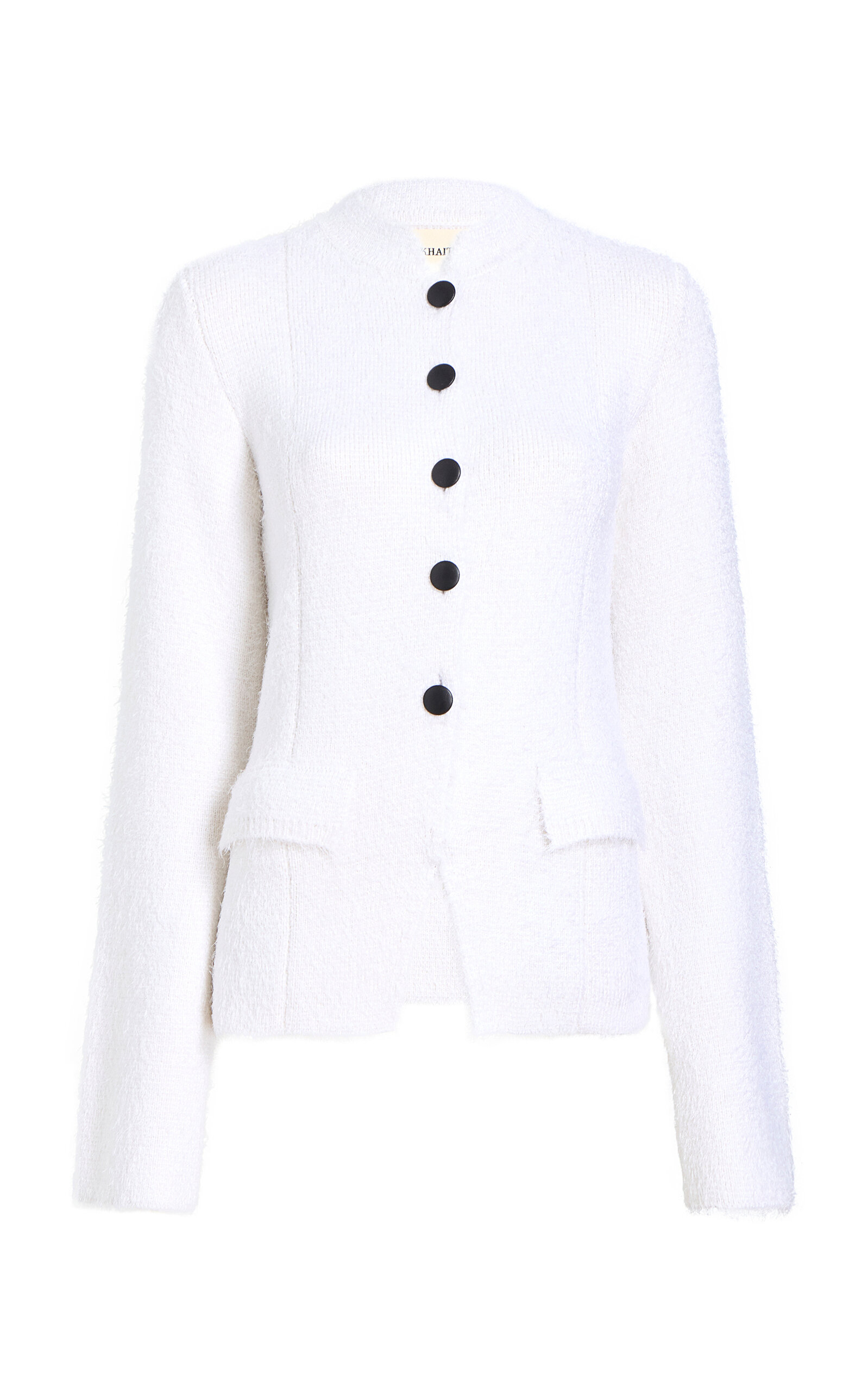 Khaite Aeson Button-front Silk-cashmere Jacket In White