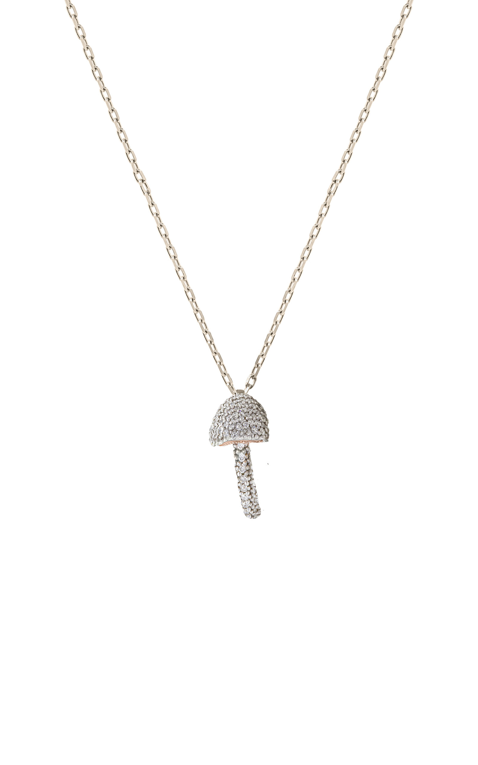 Fungi Conica 18K White and Rose Gold Diamond Necklace