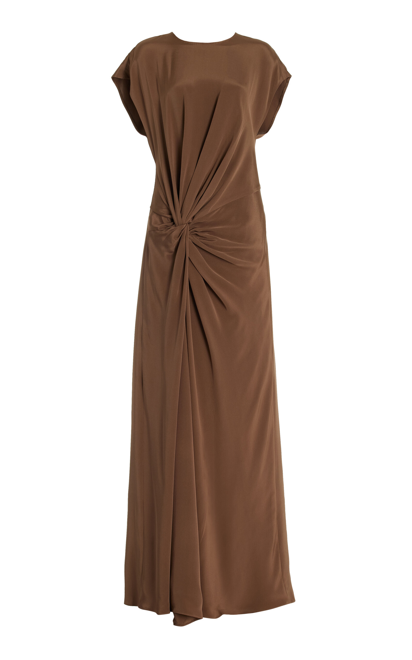 Sylvia Ruched Silk Maxi Dress