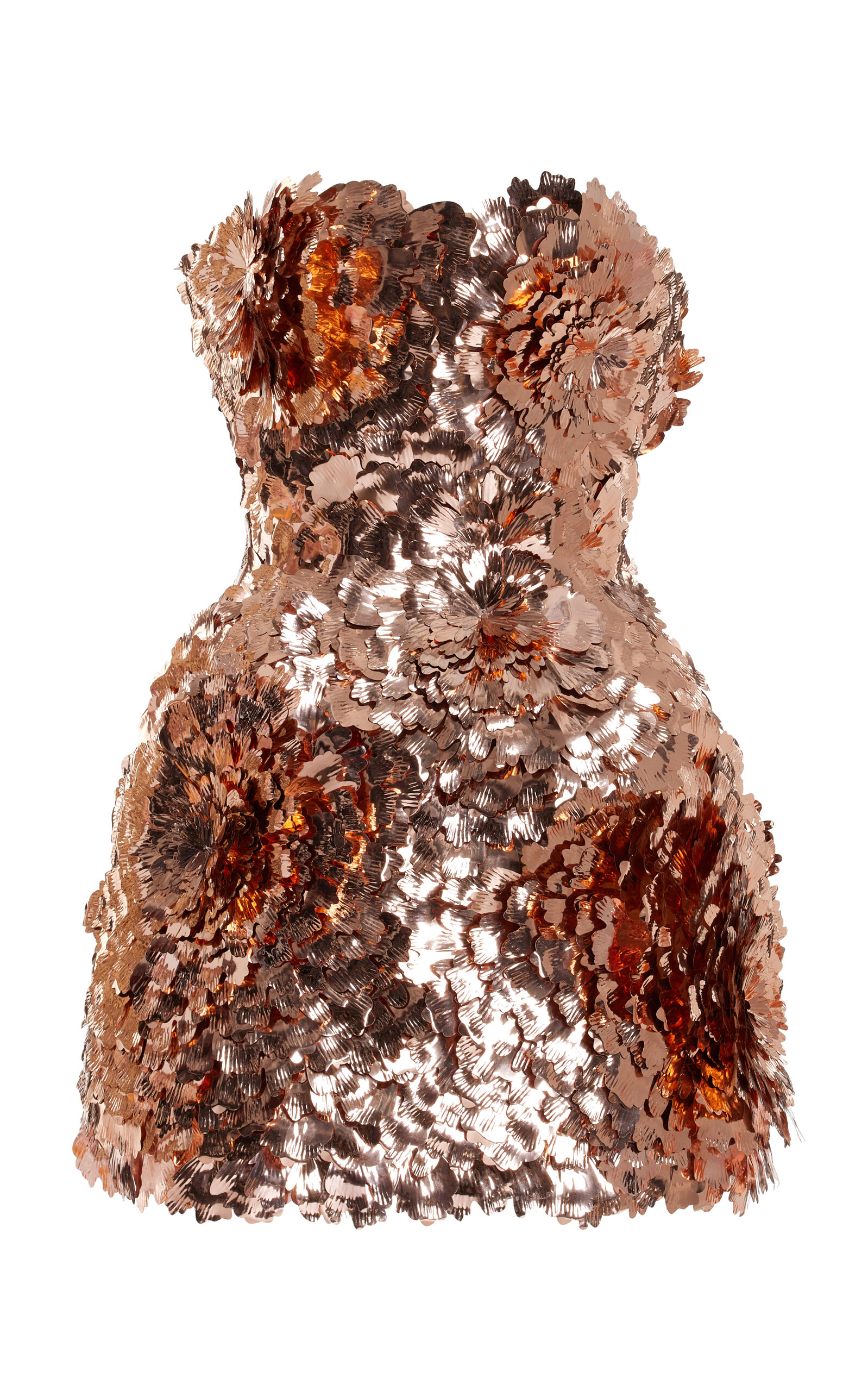 Oscar de la Renta Paillete-Embroidered Mini Dress