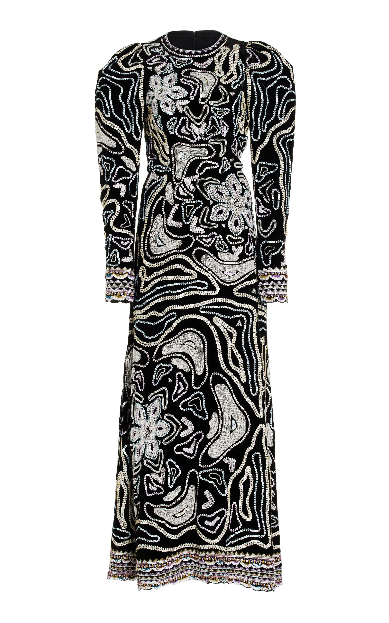 Ulla Johnson Alexia Embellished Silk-Blend Maxi Dress - Black