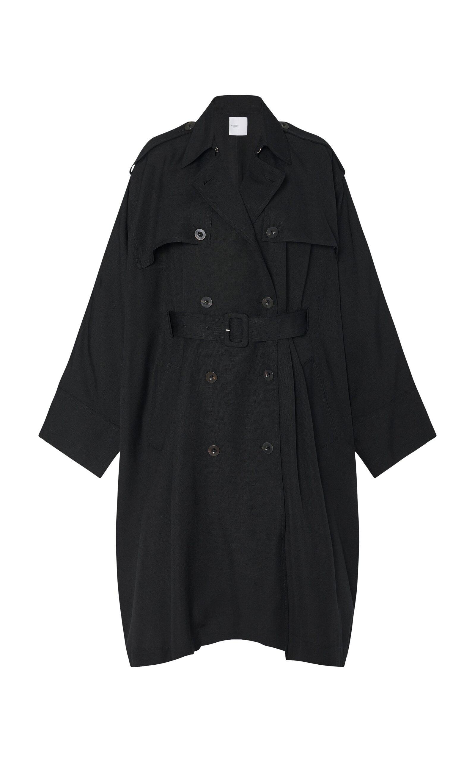 Shop Rosetta Getty Shantung Caftan Trench Coat In Black