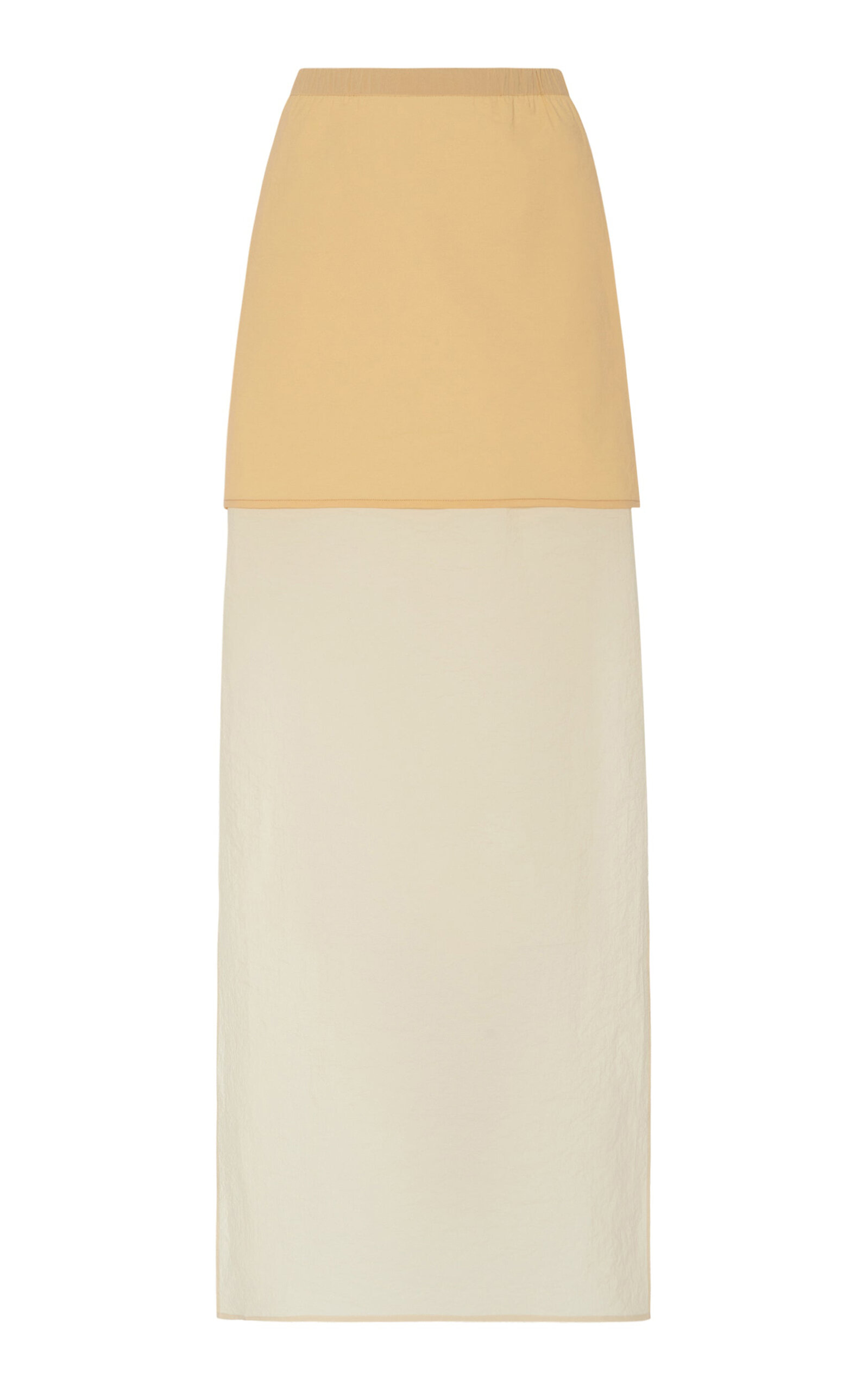 Shop Rosetta Getty Layered Organza Split Maxi Skirt In Neutral