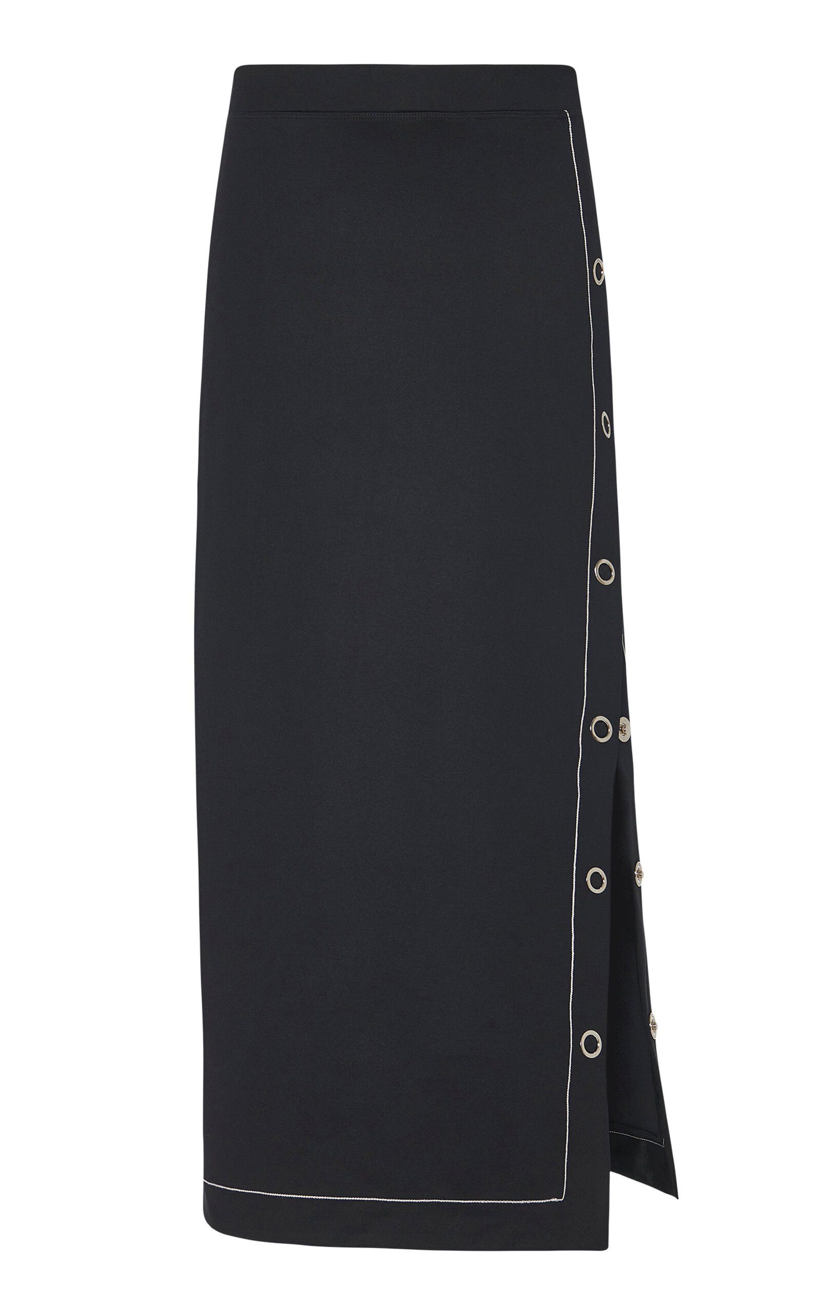 Shop Rosetta Getty Scuba-knit Midi Skirt In Black