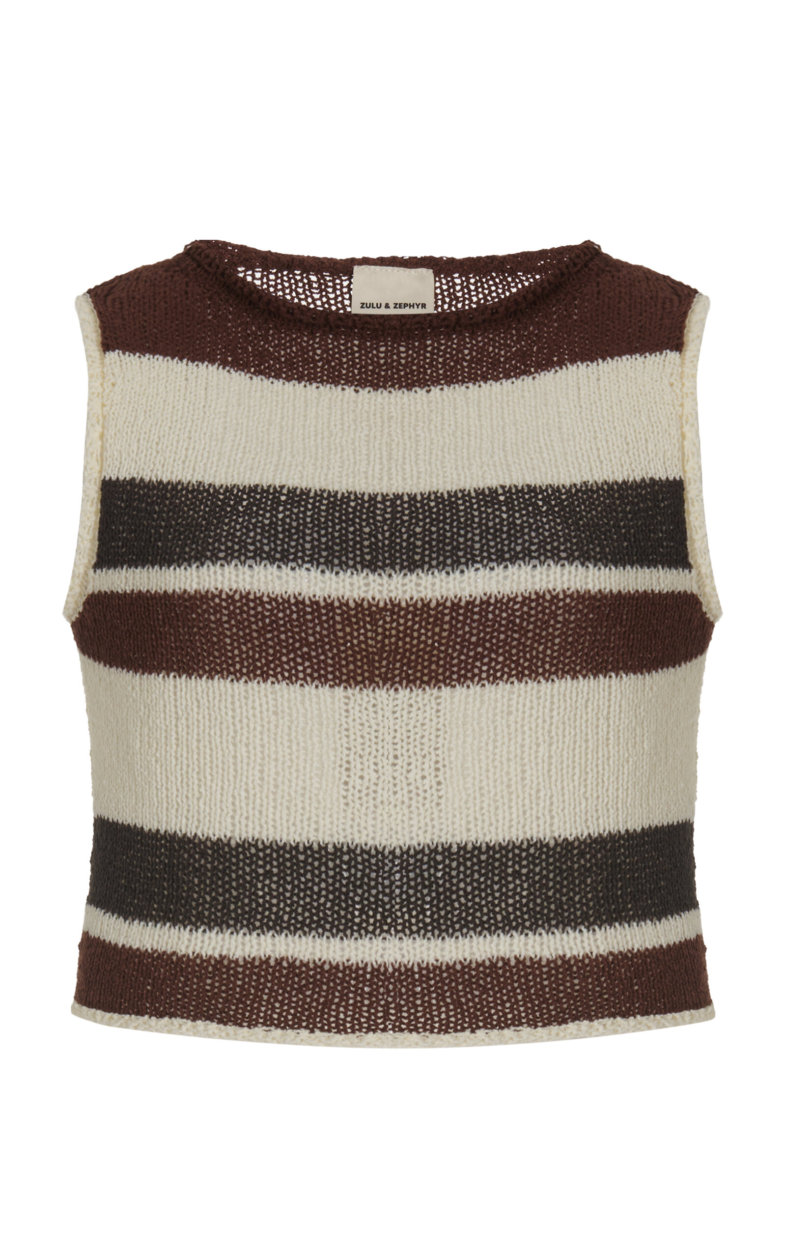 Zulu & Zephyr Striped Cotton-Blend Knit Top