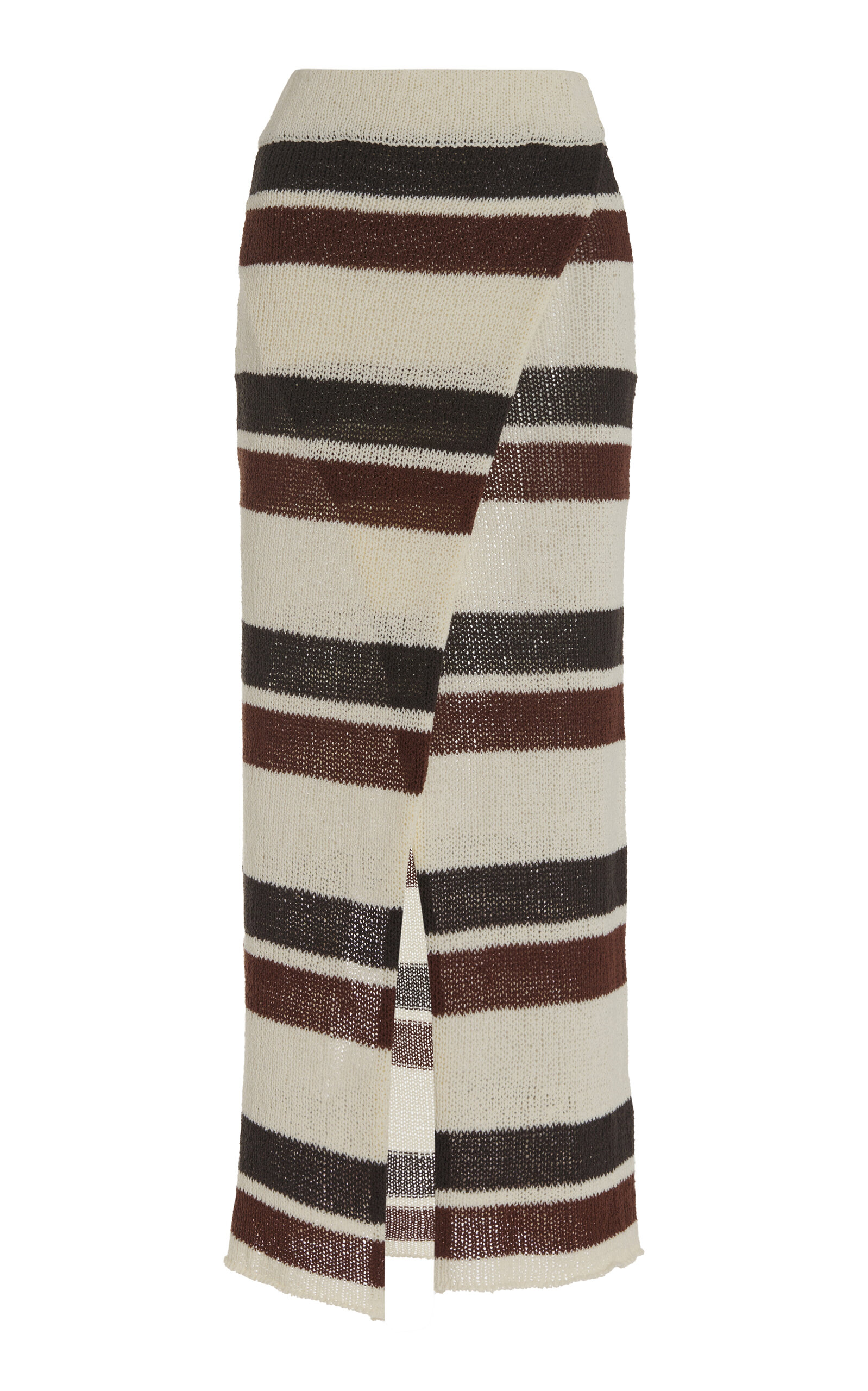 Zulu & Zephyr Striped Cotton-Blend Knit Skirt