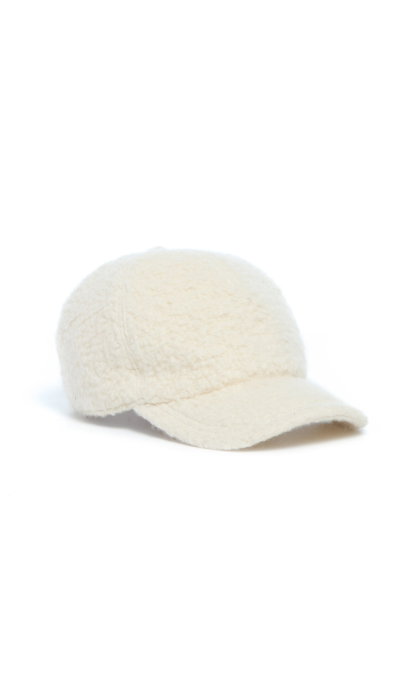 Gabriela Hearst Zed Brushed Cashmere Baseball Hat - White - OS