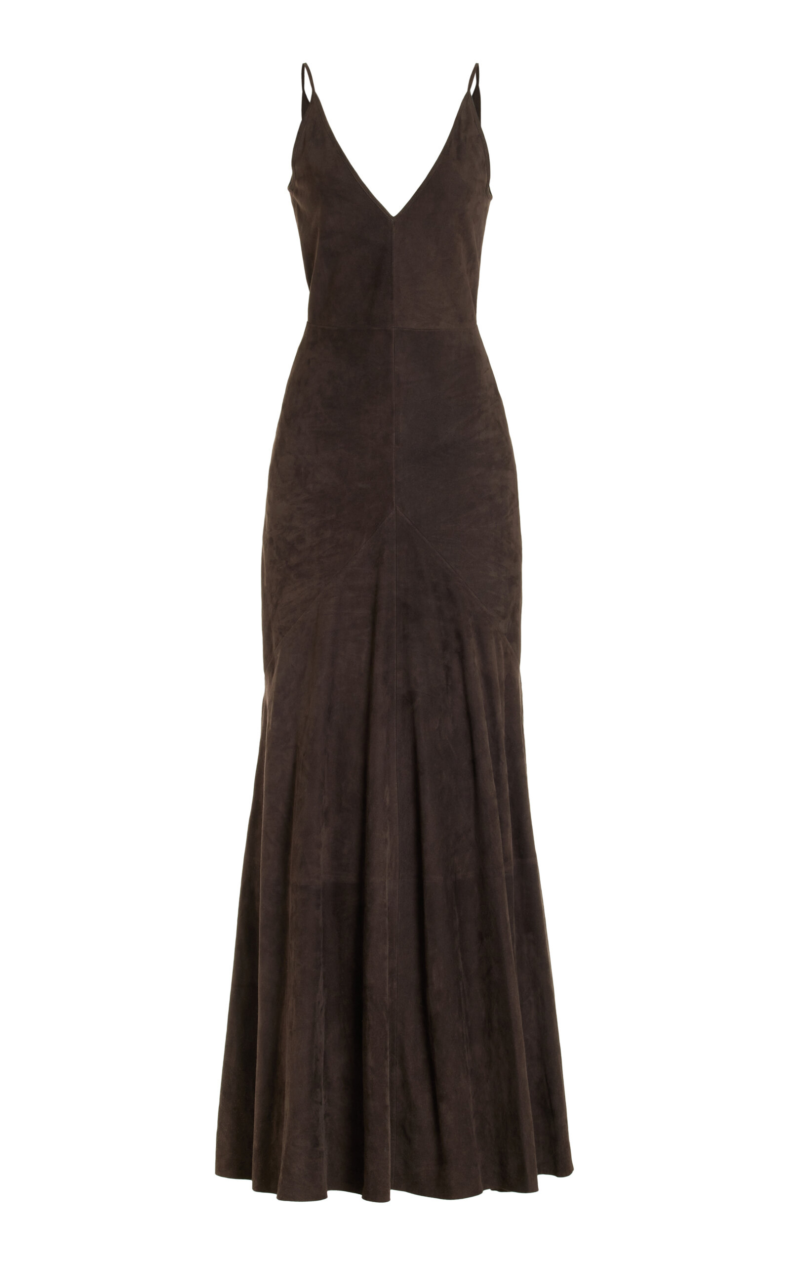 Gabriela Hearst Brigita Suede Maxi Dress - Brown