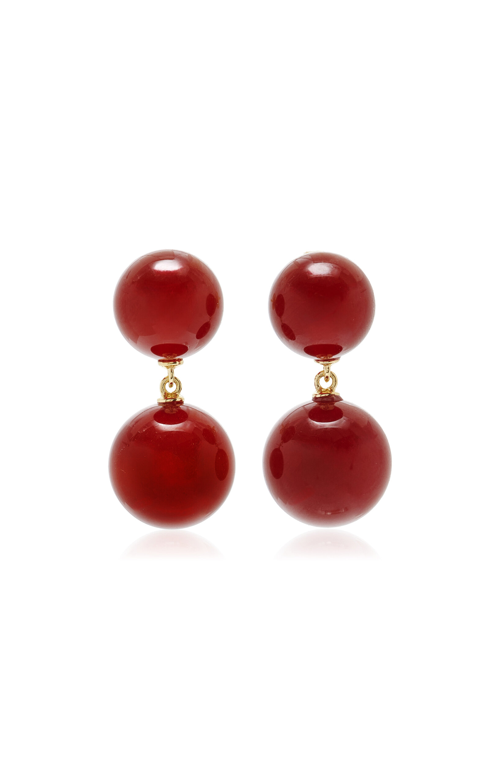 Lie Studio Womens Red Carnelian Hannah 18ct Yellow Gold-plated Sterling-silver And Carnelian Jade Earrings In Brown