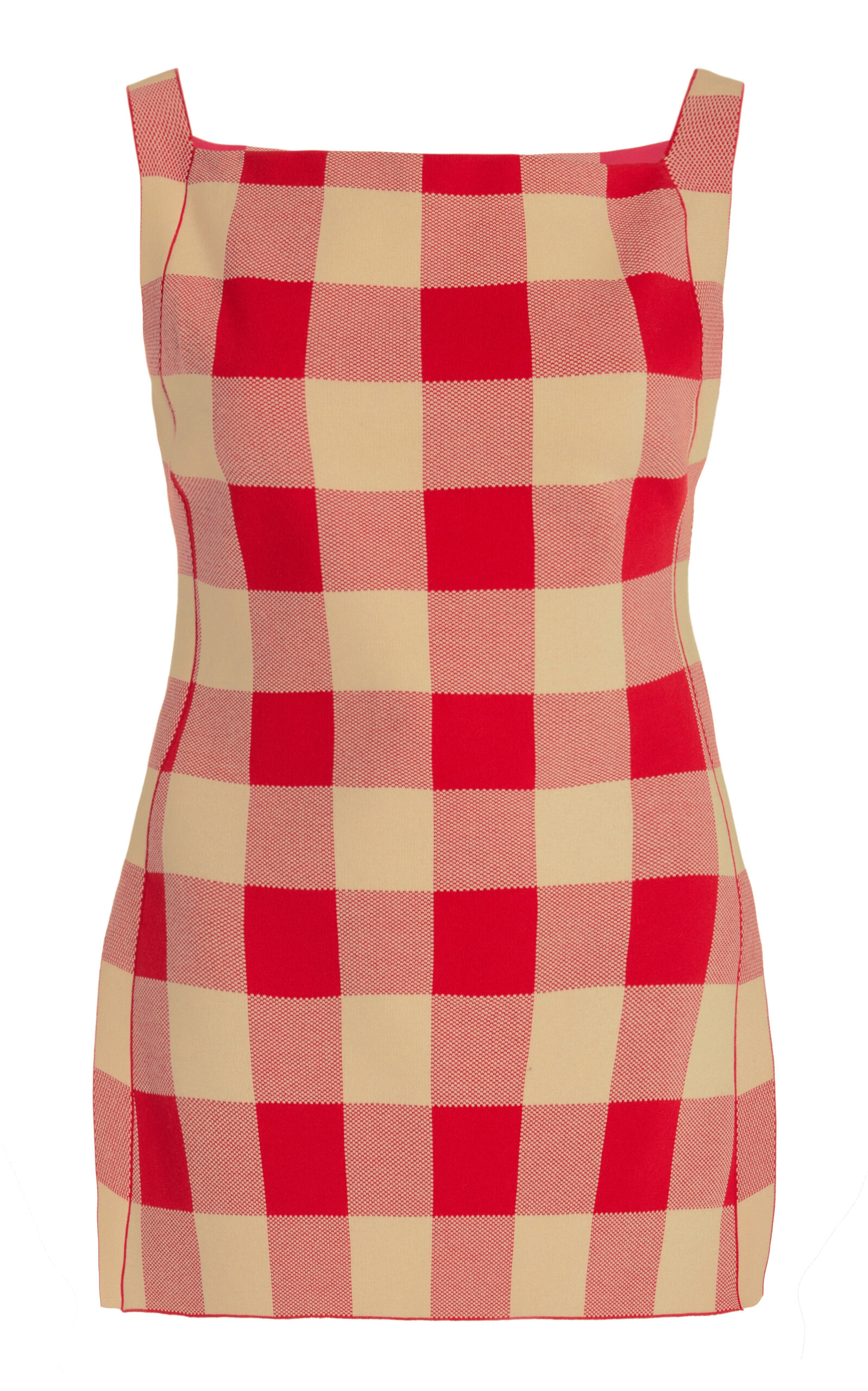 Exclusive Asher Gingham Cotton-Blend Knit Apron Top