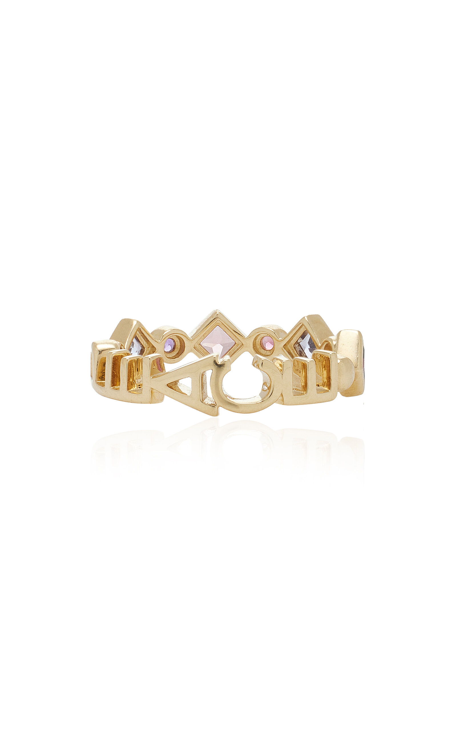Shop Eden Presley Tattoo Candy 14k Yellow Gold Ring In Pink
