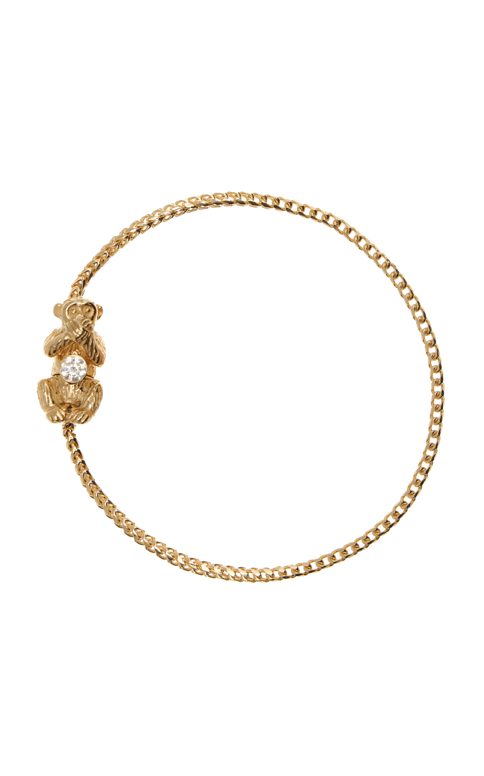 Speak No Evil 14K Yellow Gold Diamond Bracelet