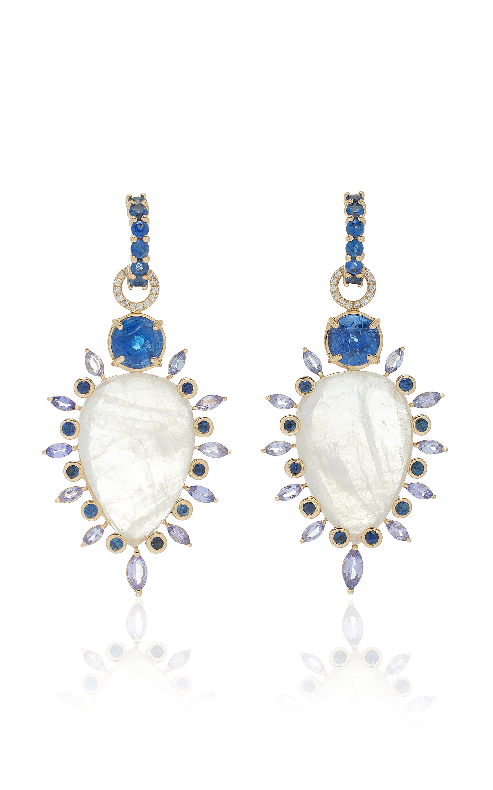 One-of-a-Kind 14K Yellow Gold Moonstone Earrings