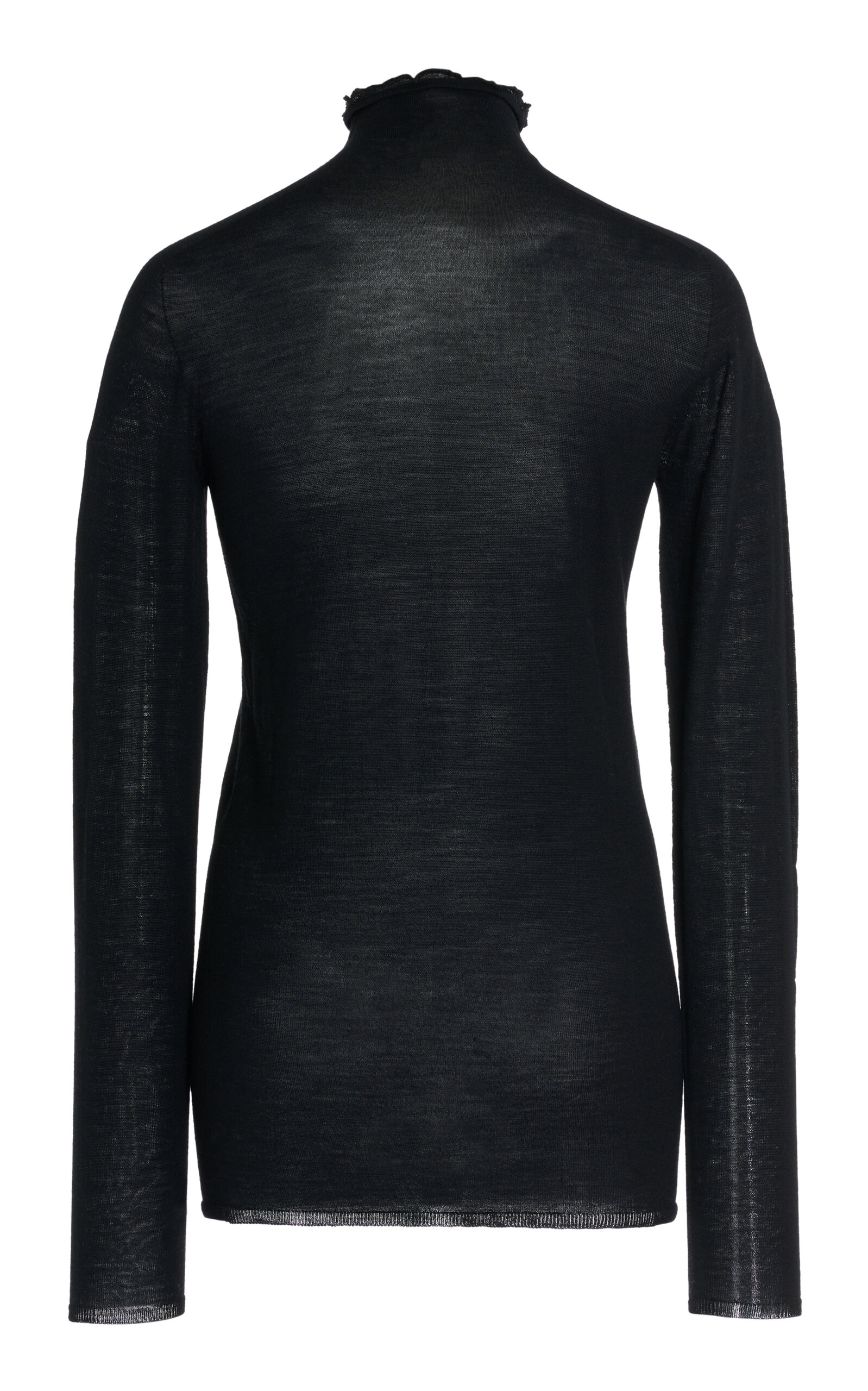 Carolina Herrera Sheer Virgin-Wool Turtleneck Sweater