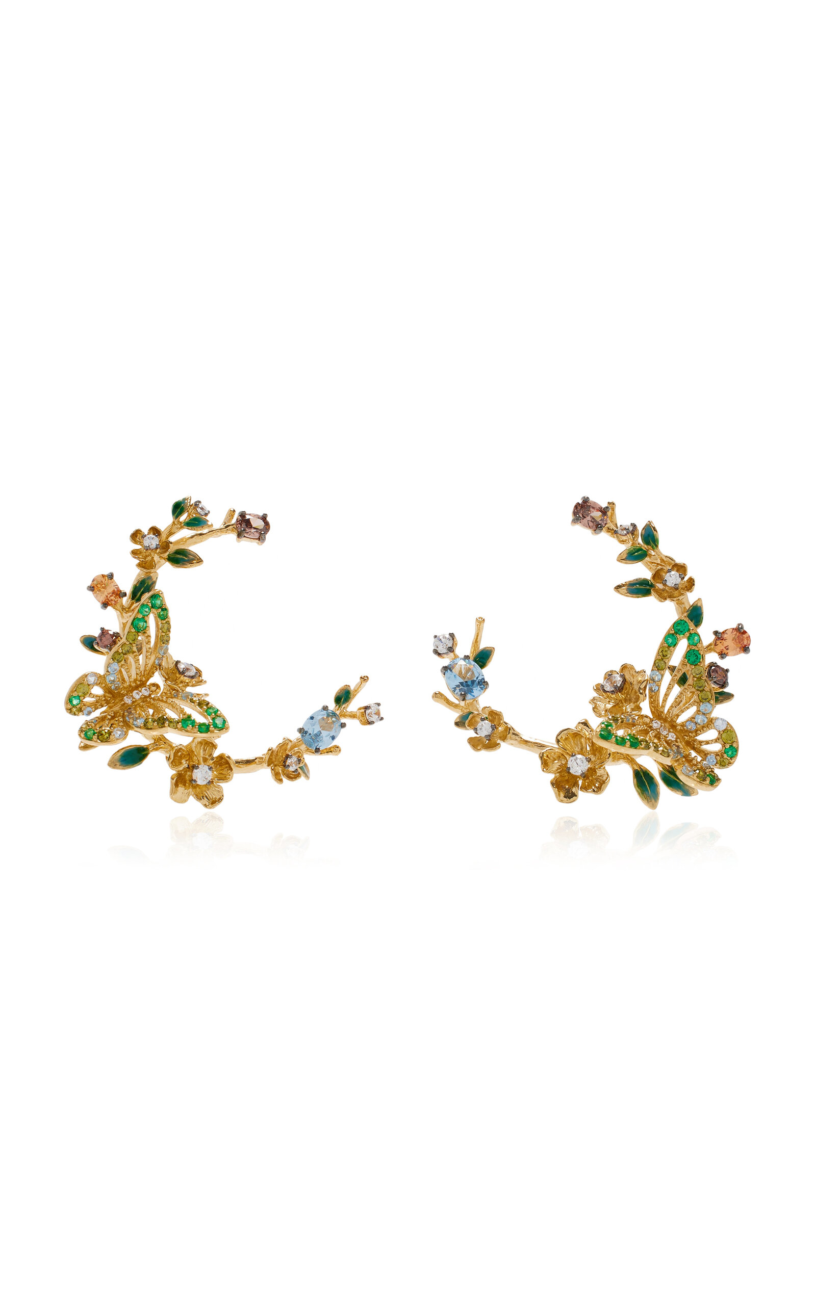 Shop Anabela Chan Orchard Garland 18k Yellow Gold Multi-gem Earrings