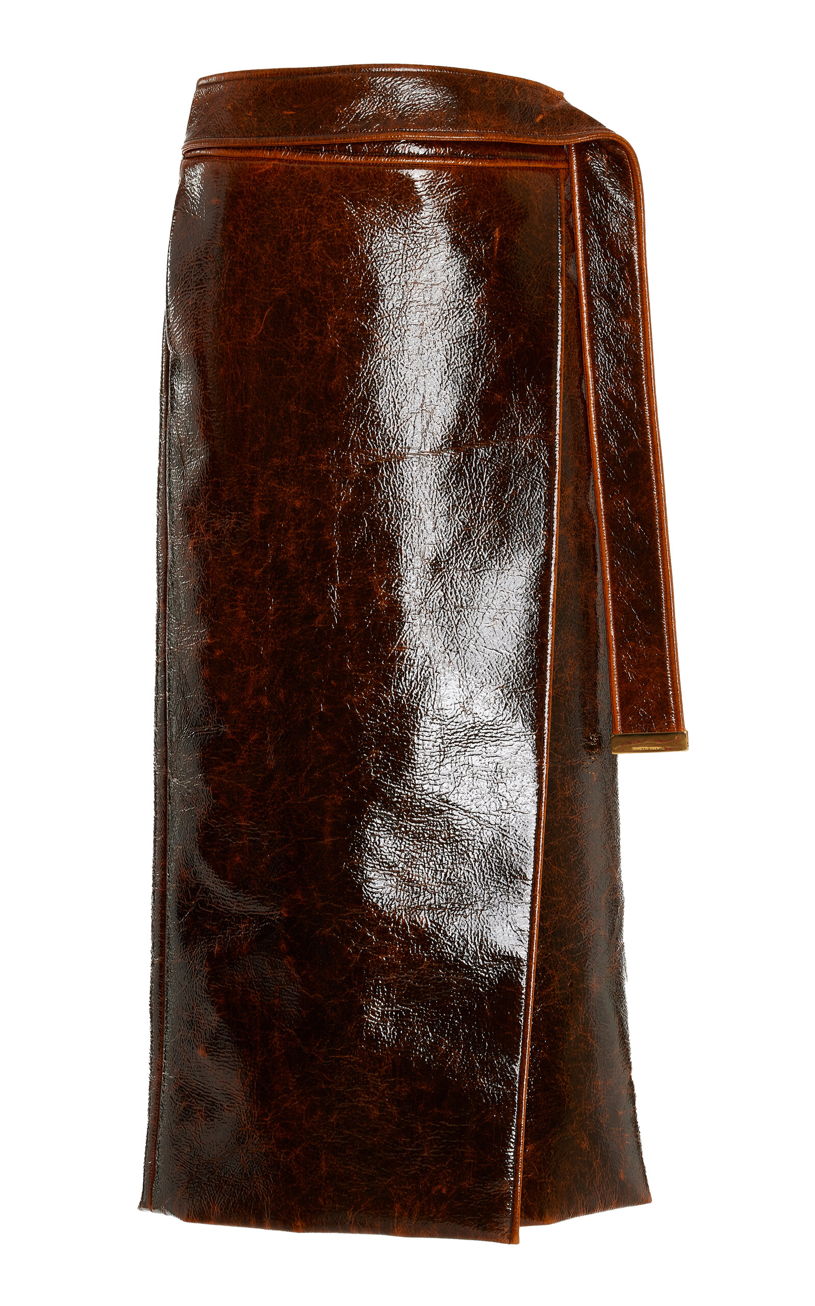 Brandon Maxwell The Evelyn Wool-Blend Wrap Midi Skirt - Brown