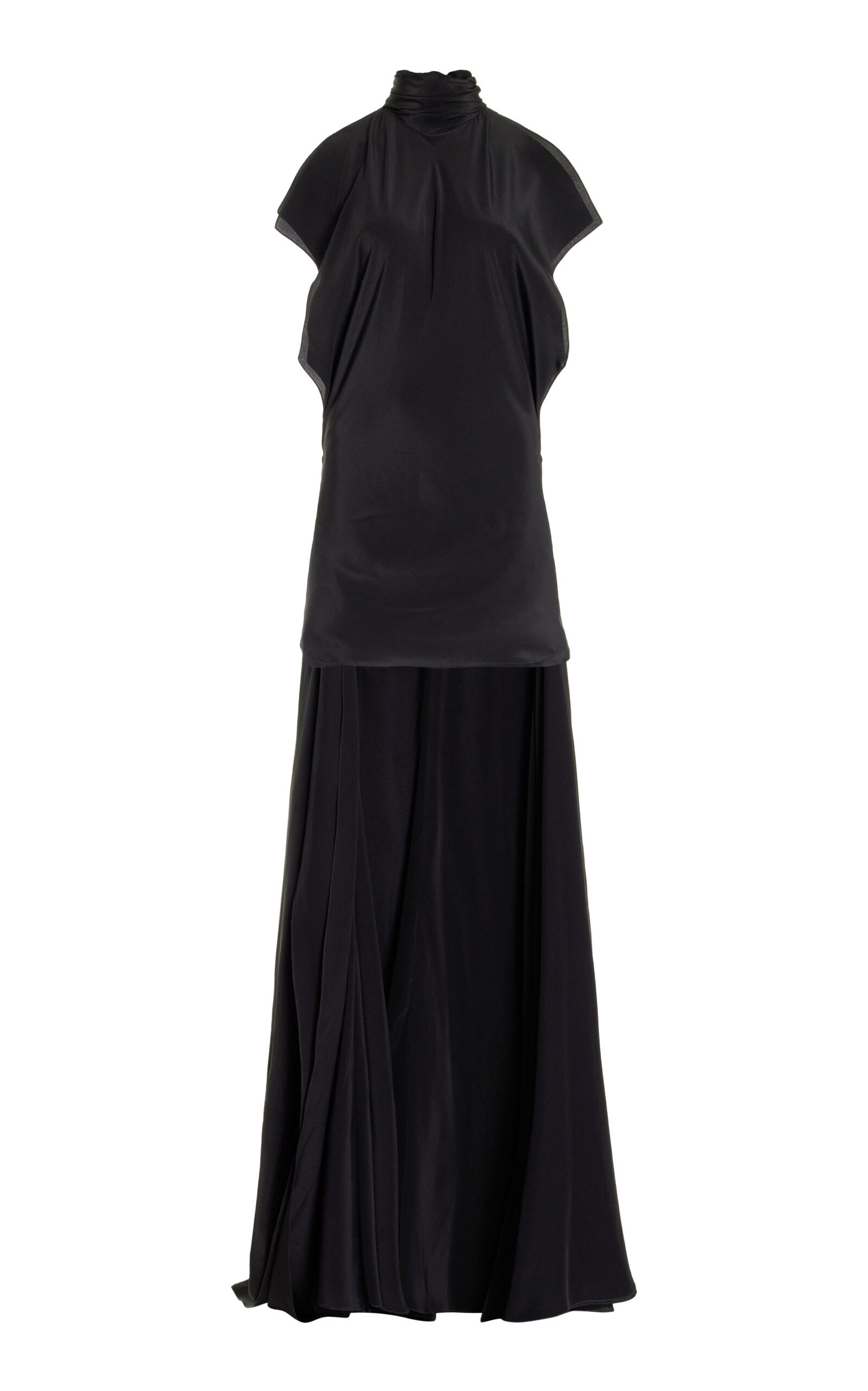 Brandon Maxwell The Alta Silk Mini Dress With Sashes In Black