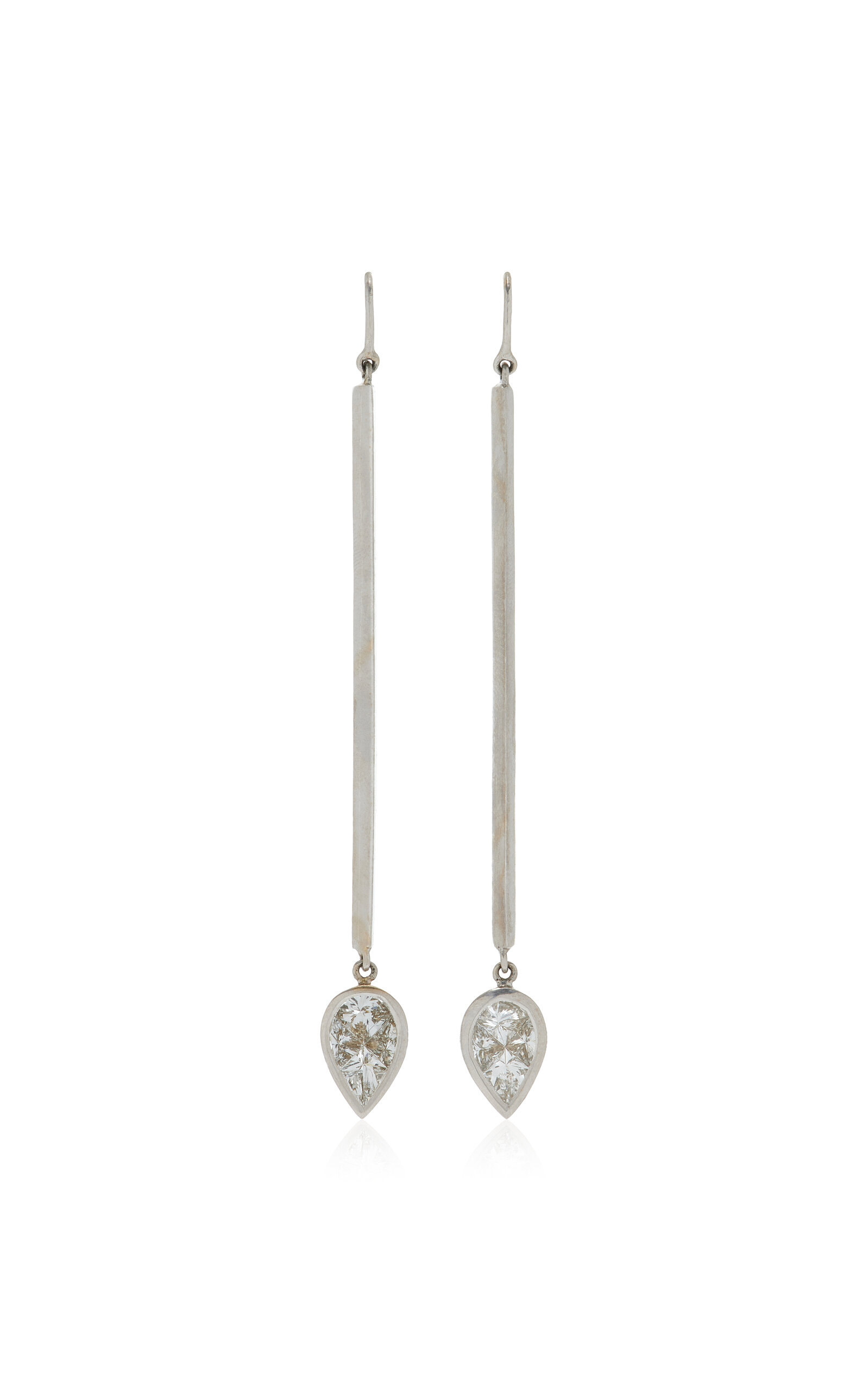 Shop Sylva & Cie Mosaic 18k White Gold Diamond Earrings