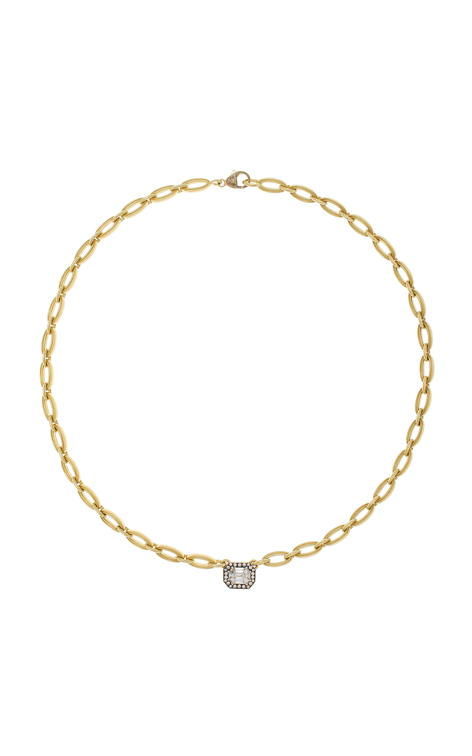 Shop Sylva & Cie Mosaic 18k Yellow Gold Diamond Necklace
