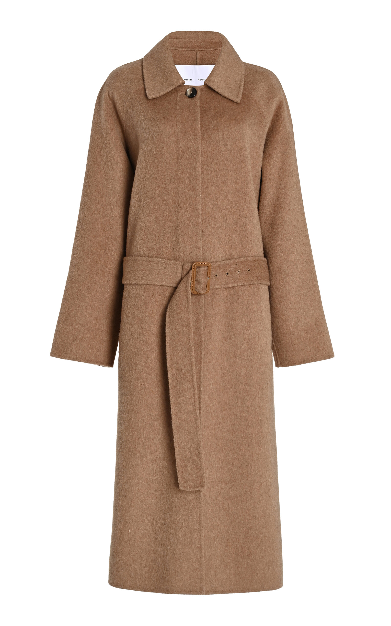 Shop Proenza Schouler White Label Juliette Brushed Wool-blend Coat In Brown