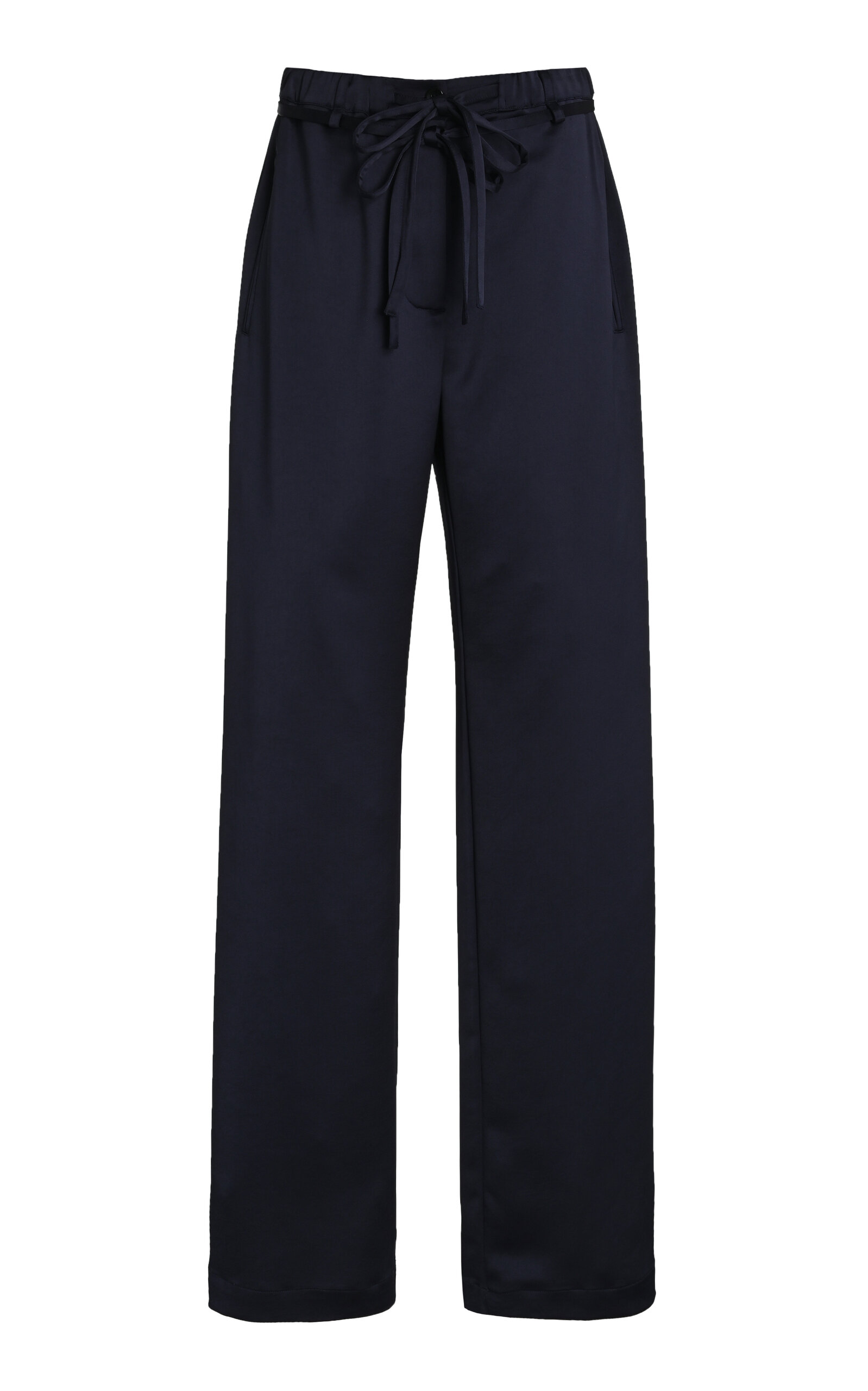 Proenza Schouler White Label Magnus Satin Wide-Leg Pants - Navy