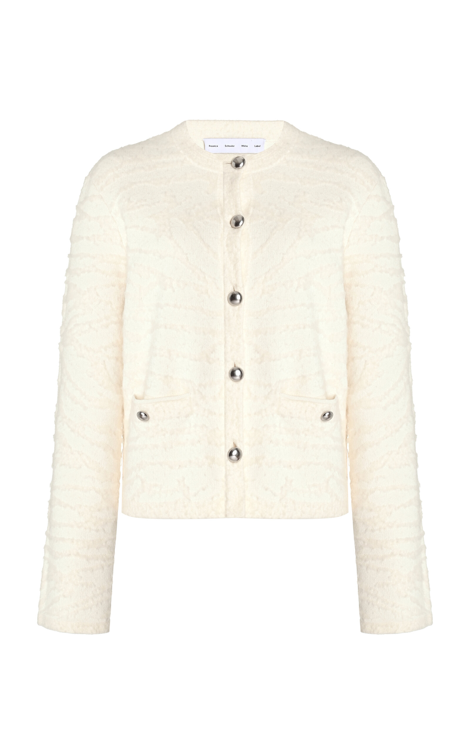 Shop Proenza Schouler White Label Josephine Brushed Knit Cotton Cardigan In Ivory