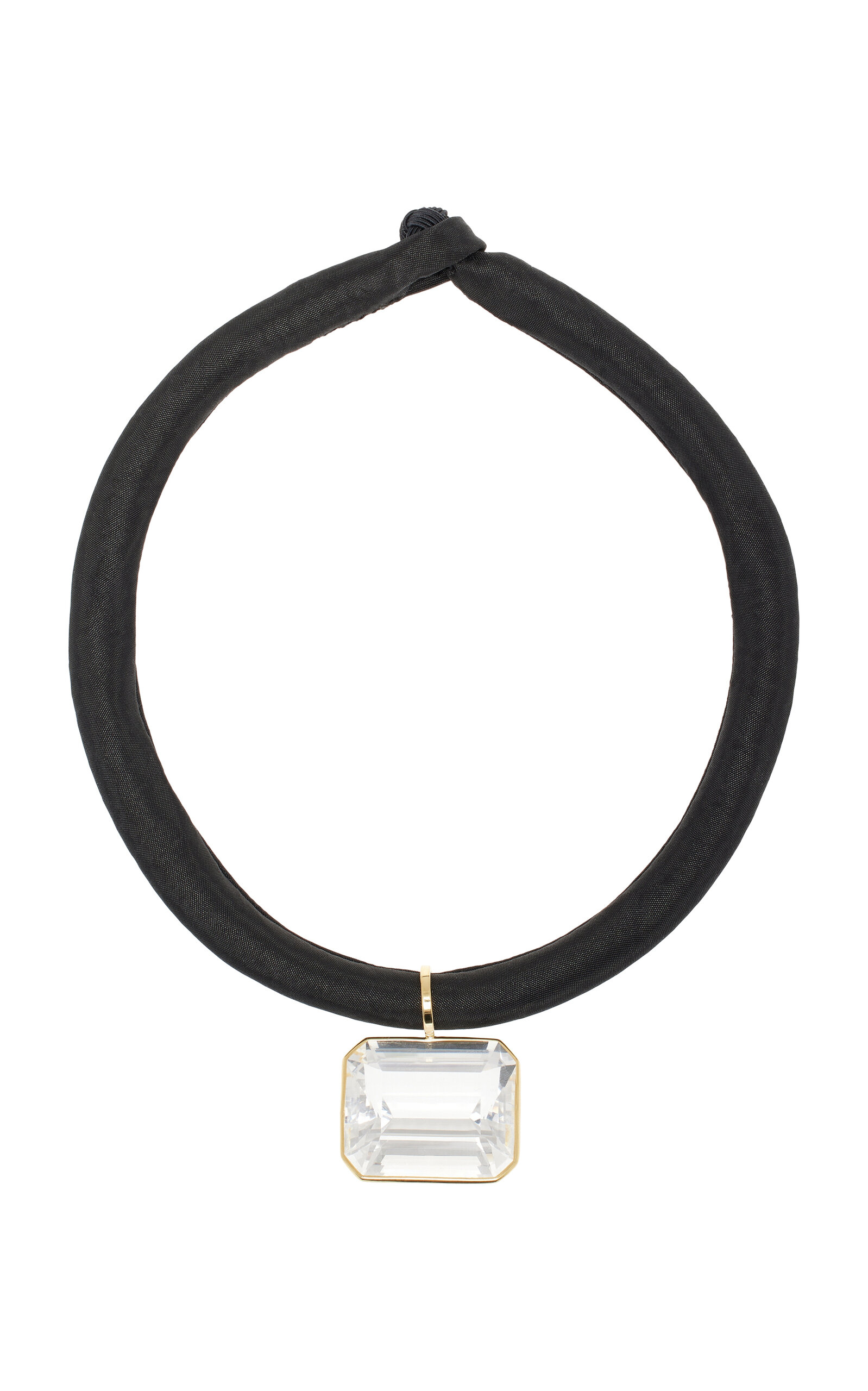 Sauer Yvonne 18k Yellow Gold Crystal Necklace In Black