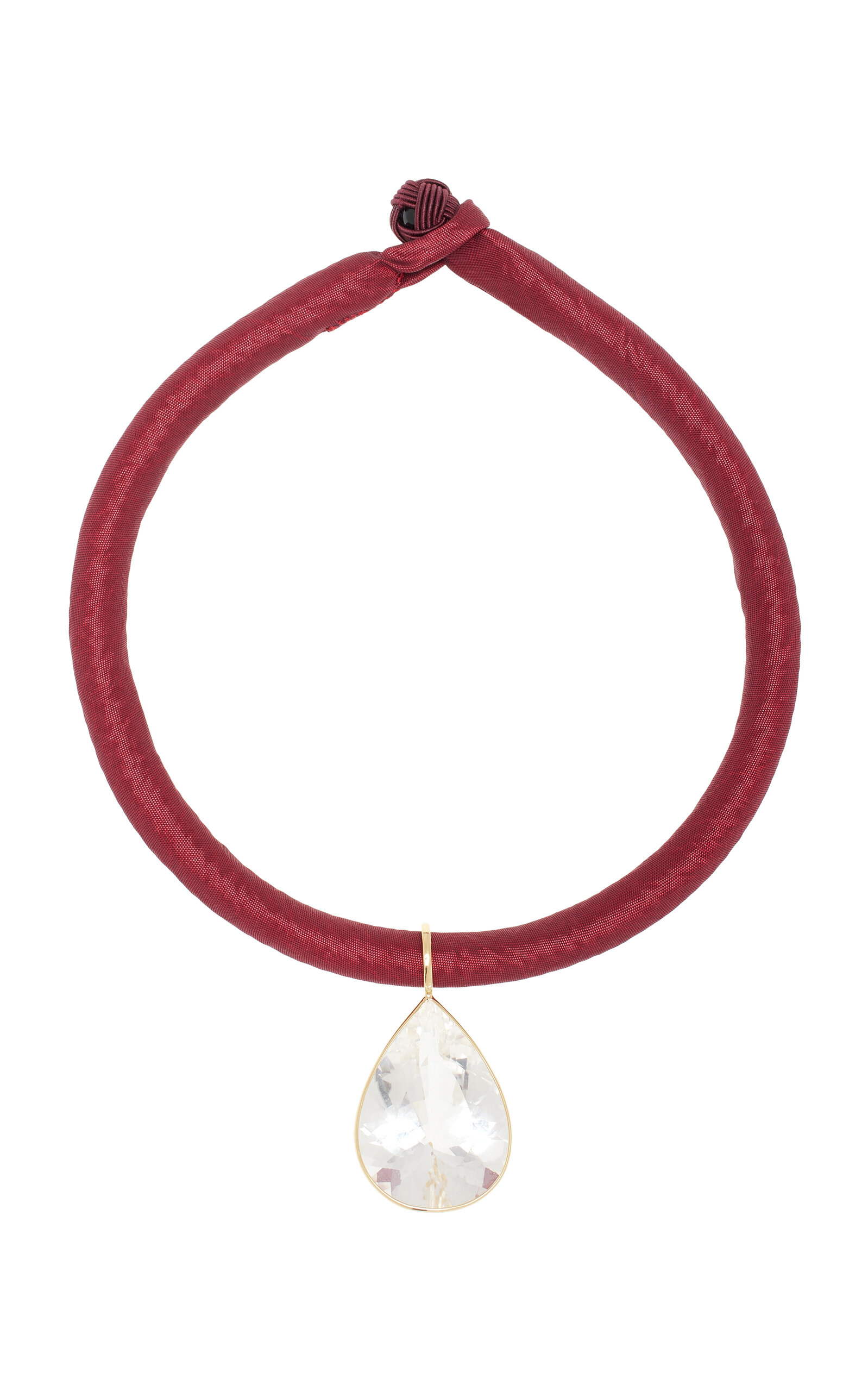 Sauer Yvonne 18k Yellow Gold Crystal Necklace In Red