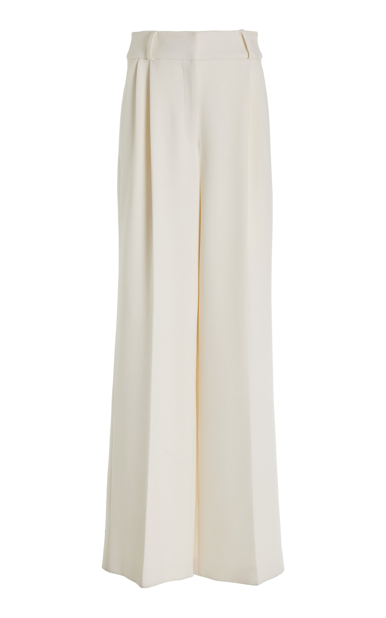 Sergio Hudson Pleated Stretch-Wool Wide-Leg Pants