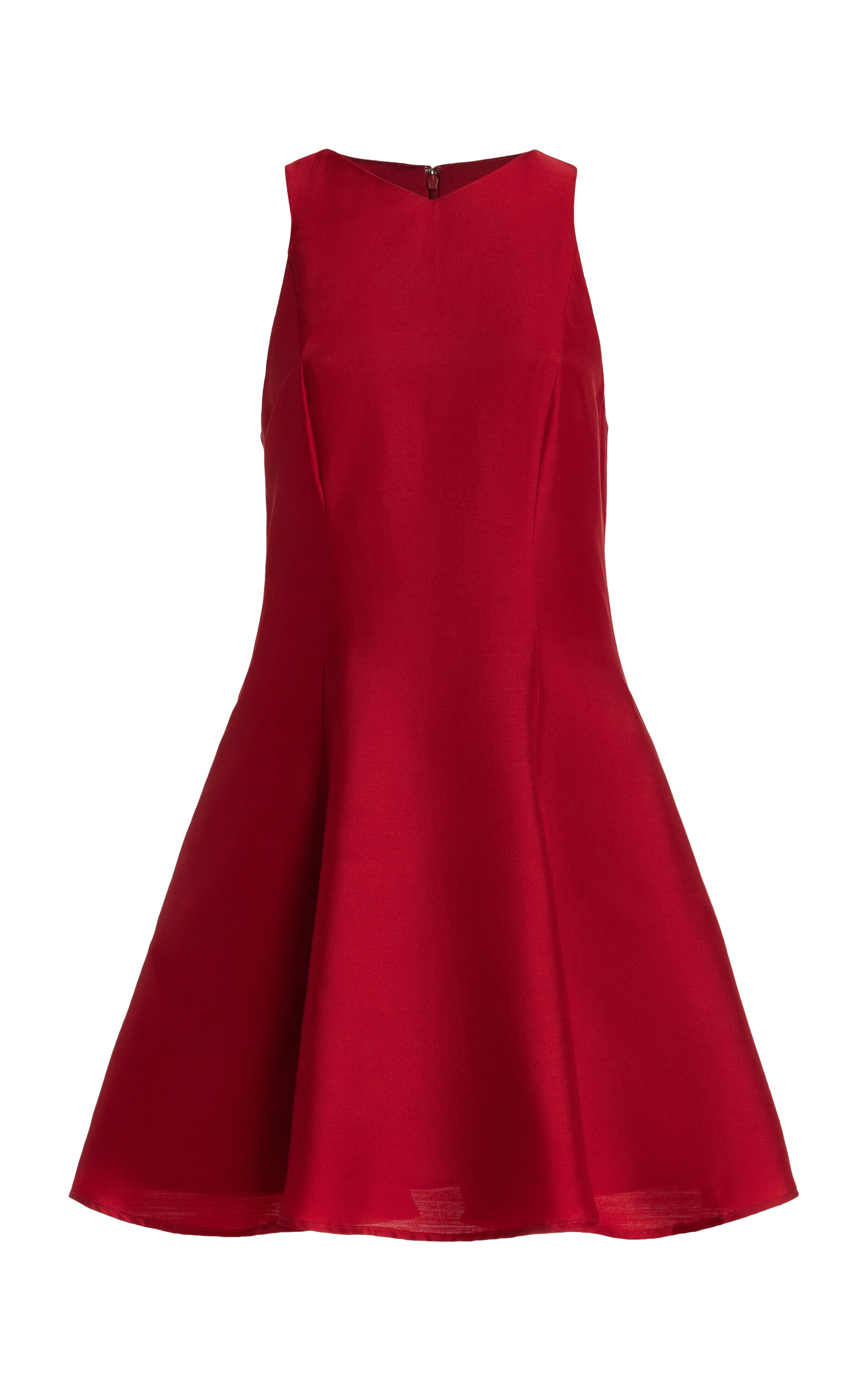 Staud Heike Sleeveless Wool-blend Mini Dress In Red