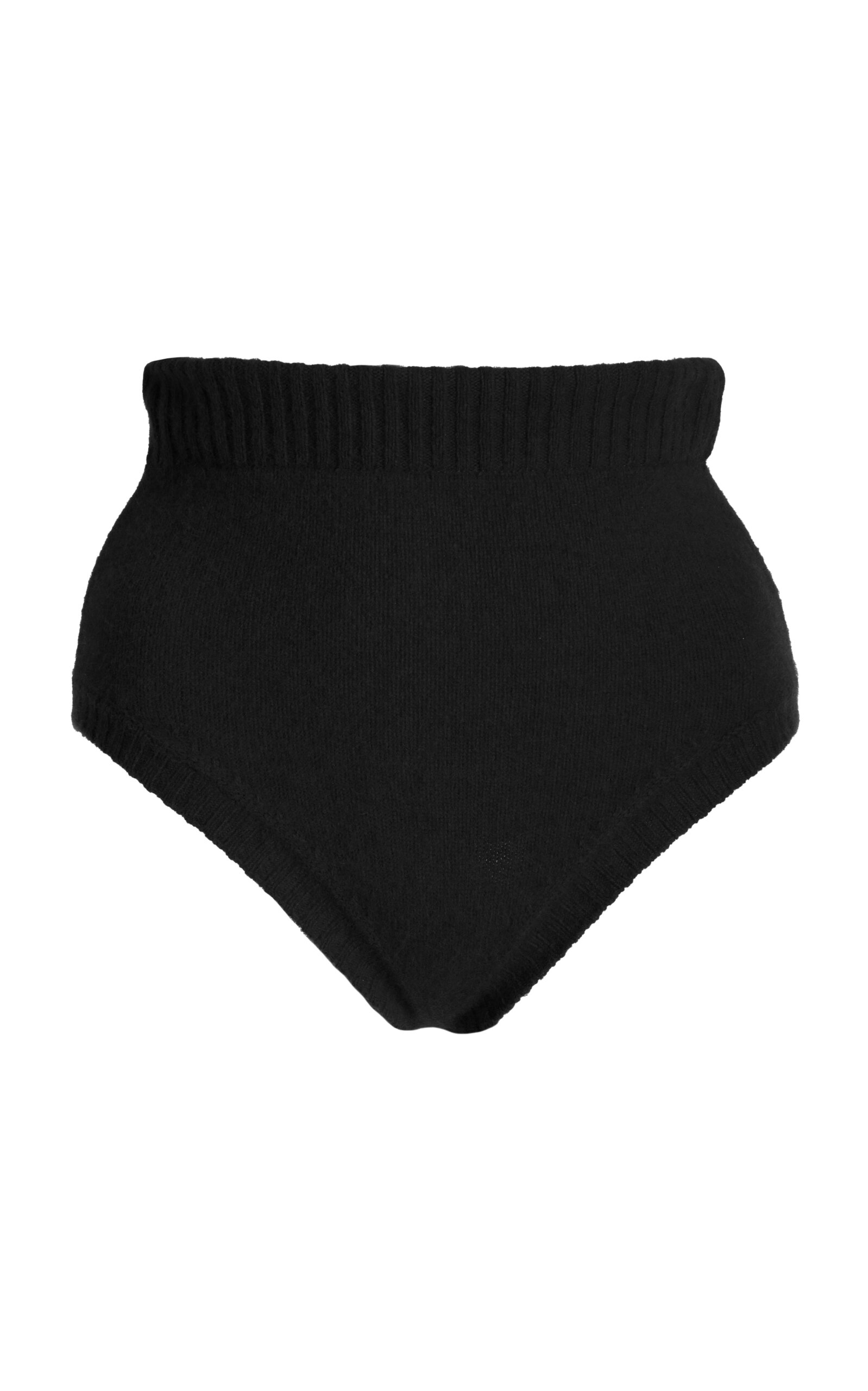 LaQuan Smith High-Rise Knit Wool-Fox Briefs