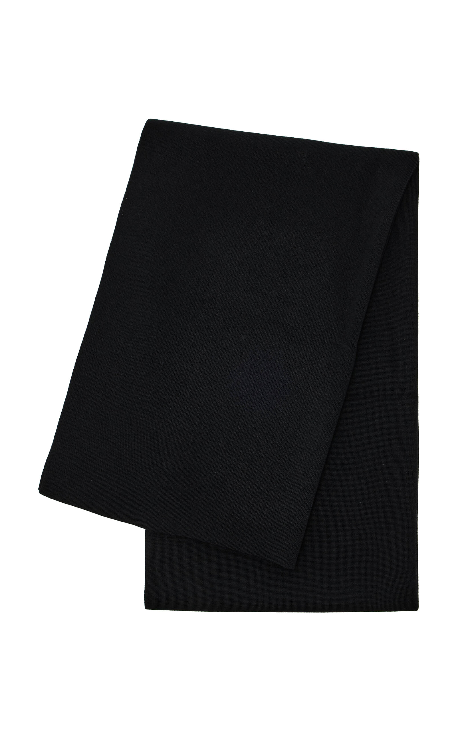 Brandon Maxwell Long Wool Knitted Scarf In Black