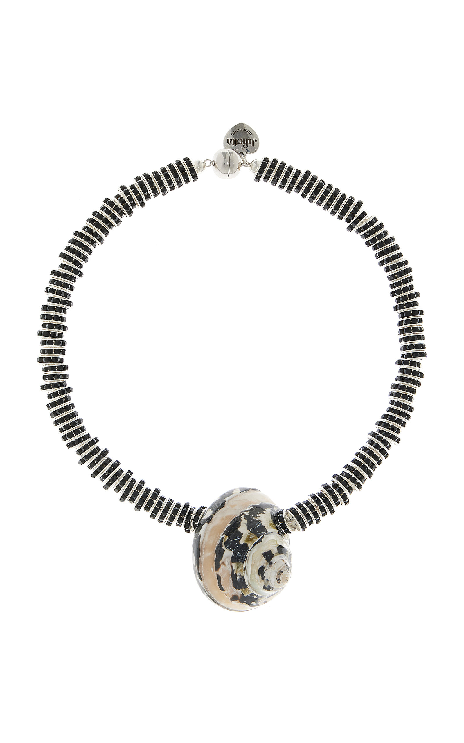 Shop Julietta Beaded Shell Necklace In Black