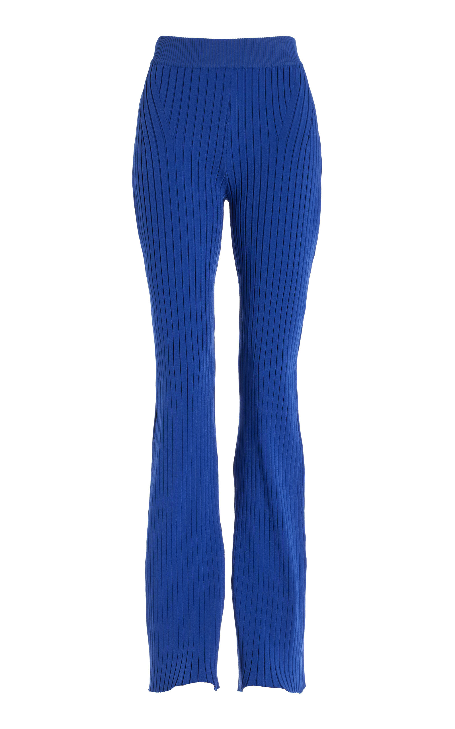 Hannah Ribbed-Knit Flared Pants