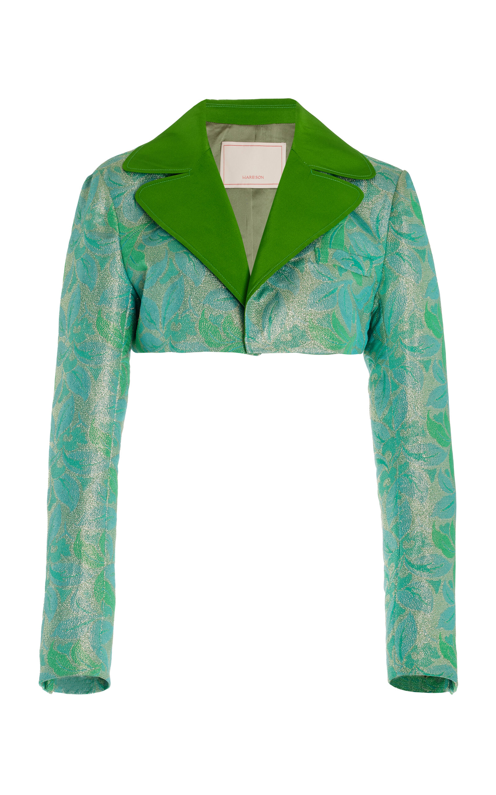 Harbison Quantum Cropped Brocade Blazer