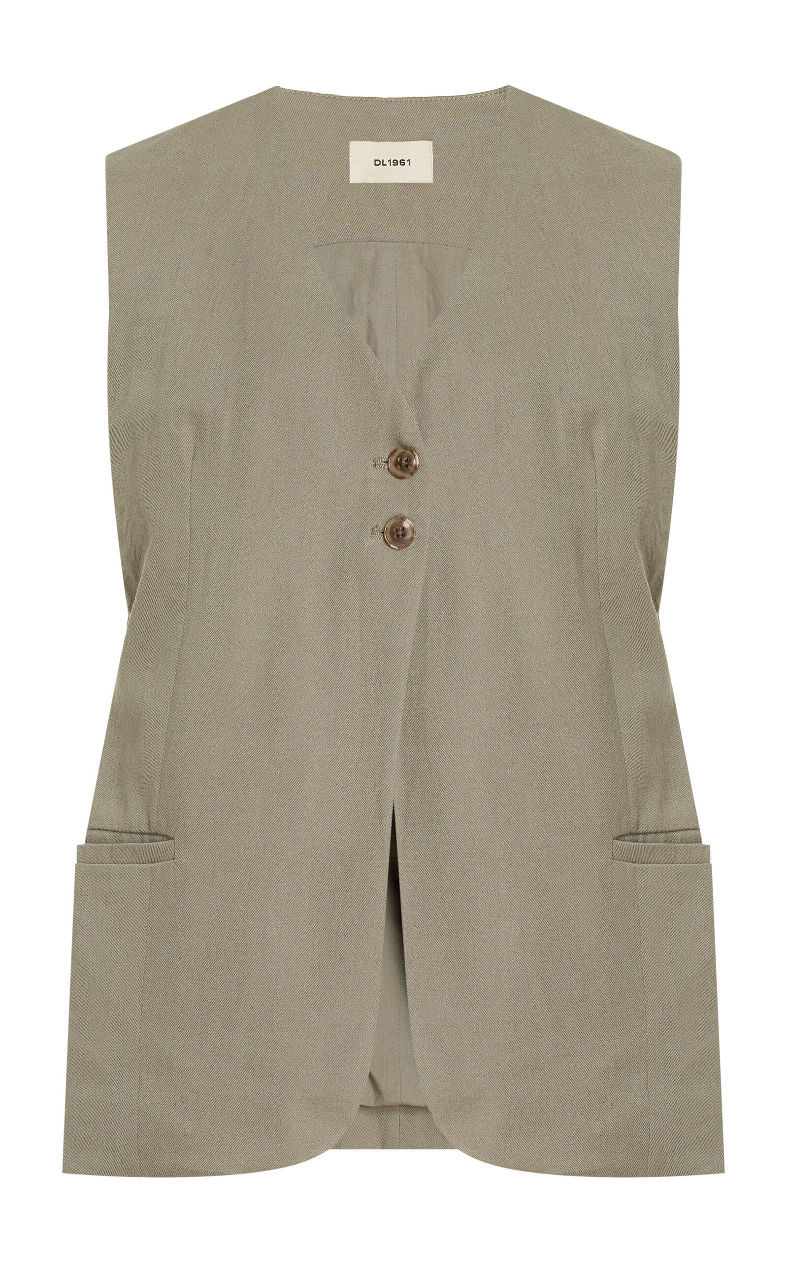 Shop Dl1961 Zia Cotton-linen Vest In Olive