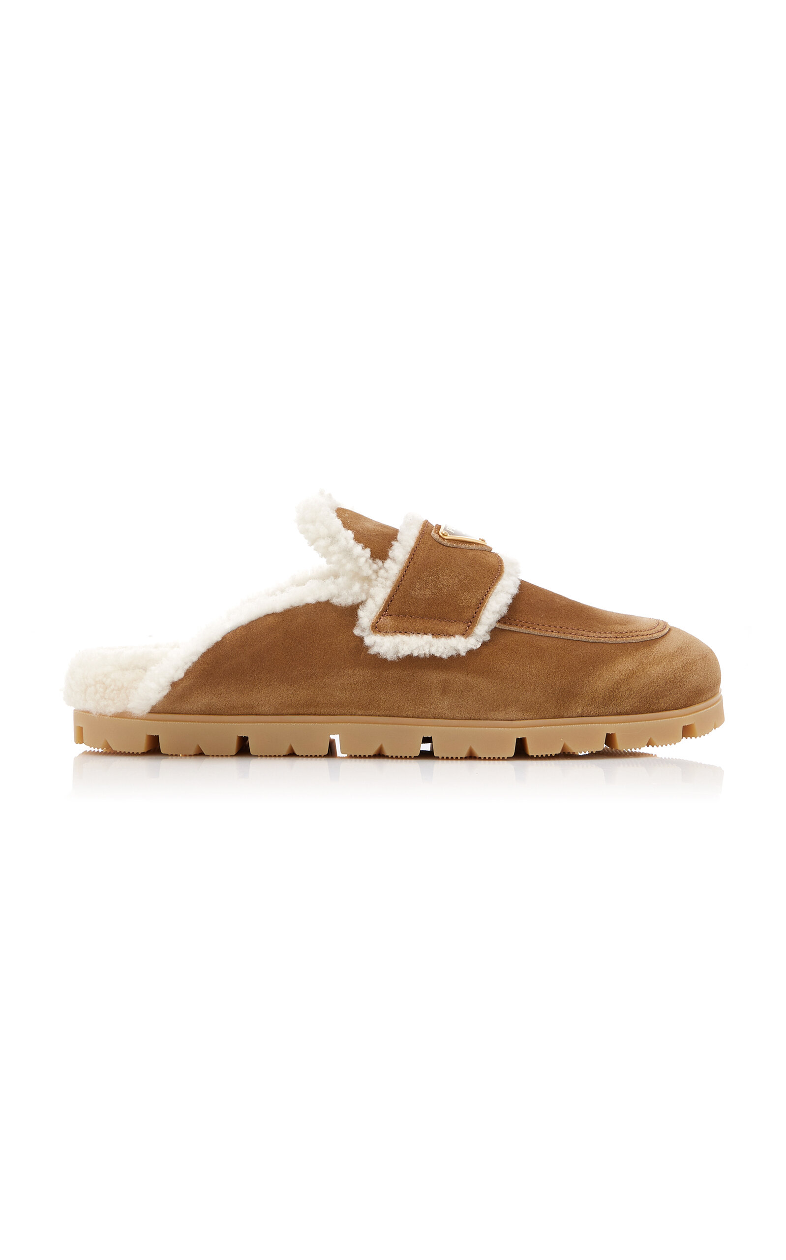 Prada Prada - Shearling Slippers - Tan - IT 40 - Moda