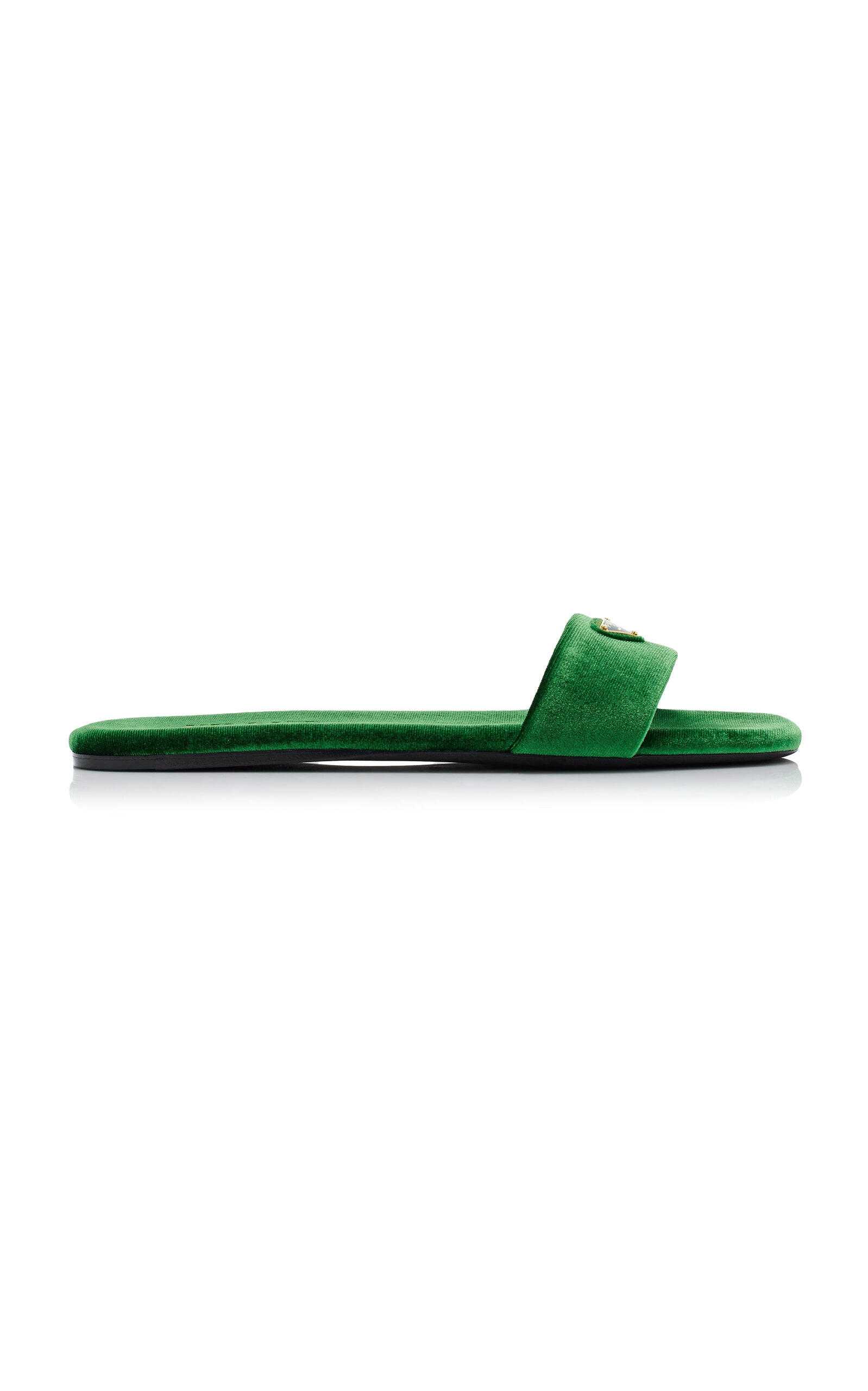 Prada Velvet Slide Sandals - Women's Shoes
