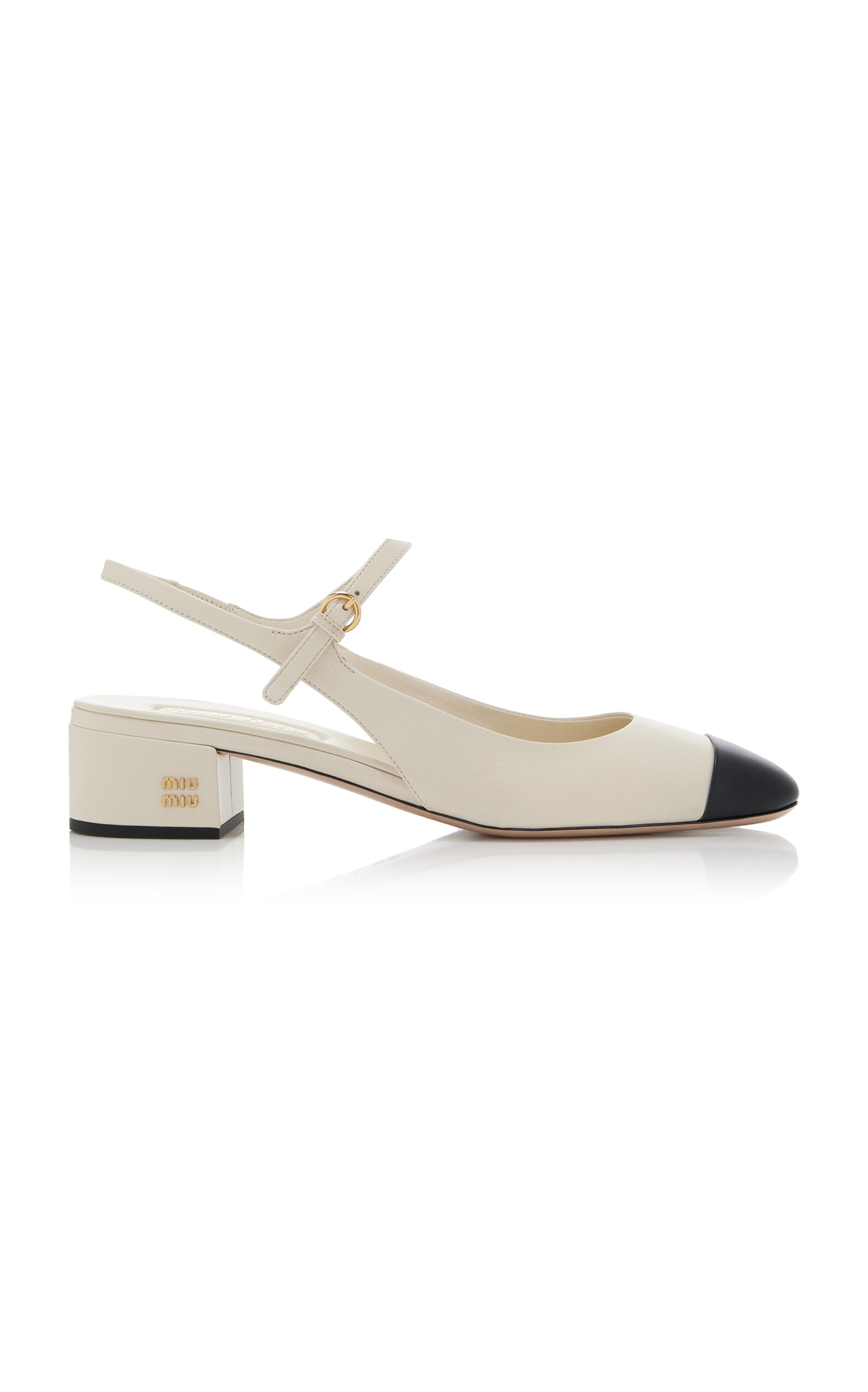 Miu Miu Leather Slingback Mary Jane Pumps - Women's Shoes