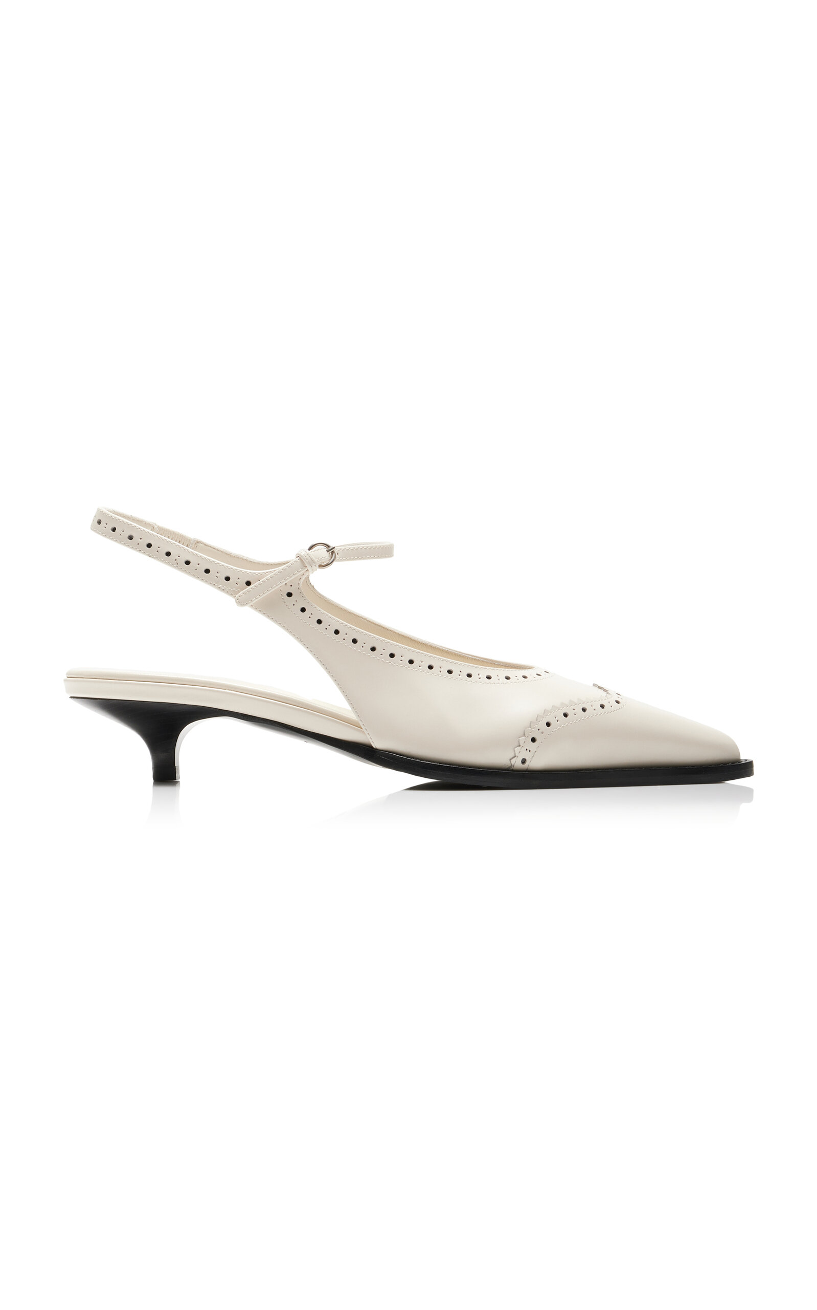 Miu Miu Leather Slingback Pump In White